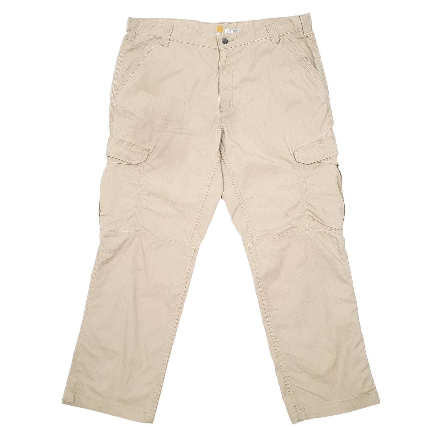 Mens Beige Carhartt Ripstop Relaxed Cargo Trousers