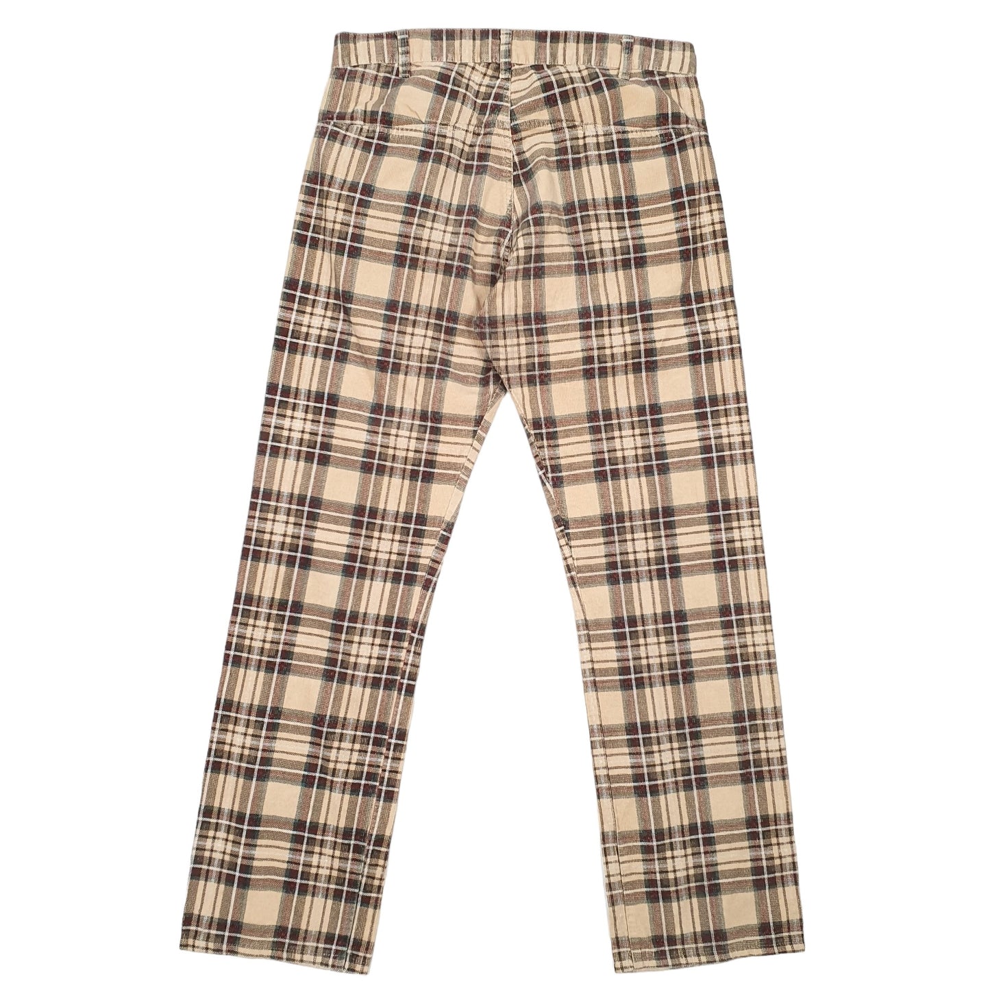 Mens Beige Levis Tartan Corduroy Trousers