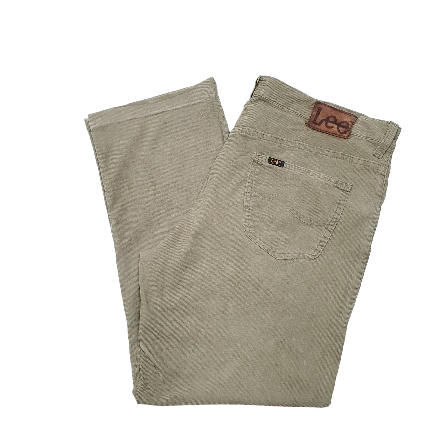 Mens Khaki Lee  Corduroy Trousers