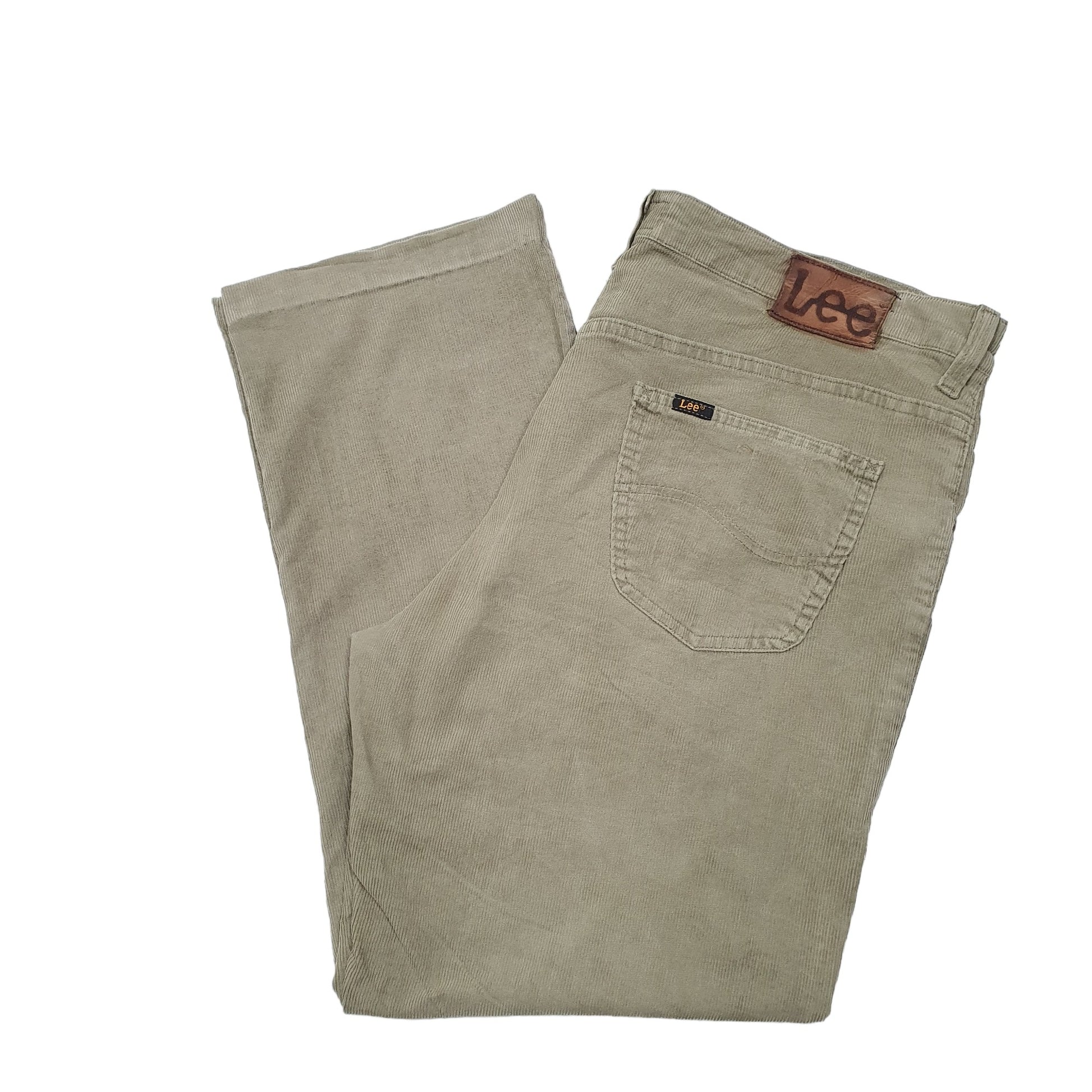 Mens Khaki Lee  Corduroy Trousers