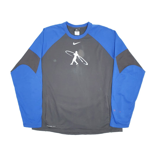 Mens Grey Nike Baseball Therma Fit Crewneck Jumper