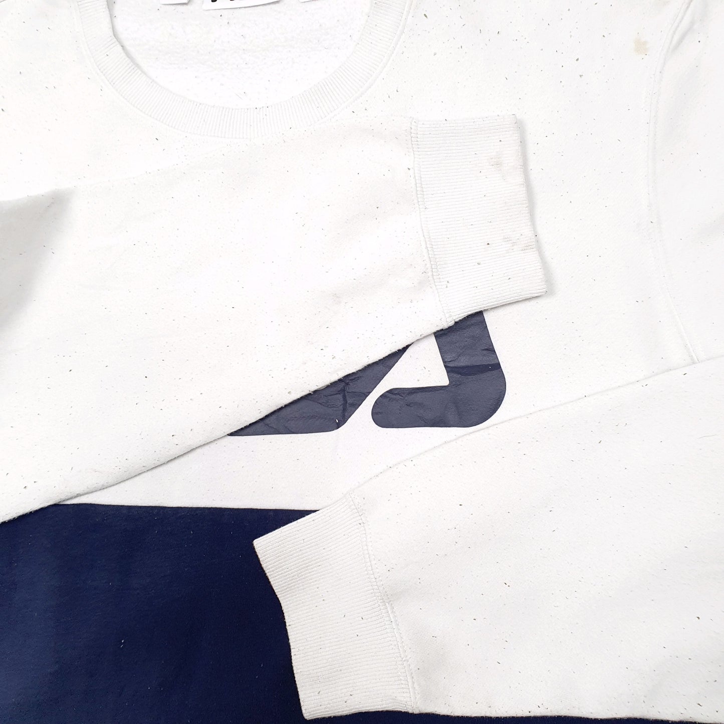 Mens White Fila  Crewneck Jumper