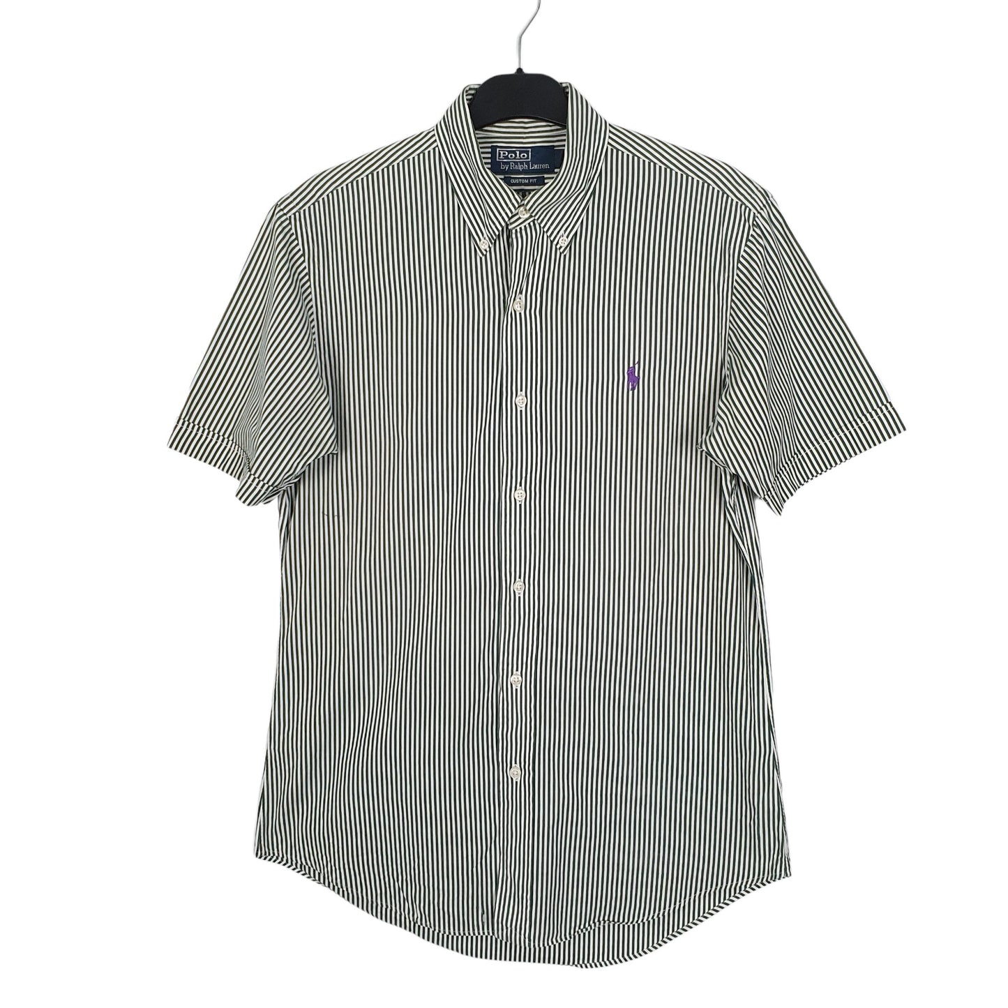 Ralph Lauren Short Sleeve Custom Fit Striped Shirt Green