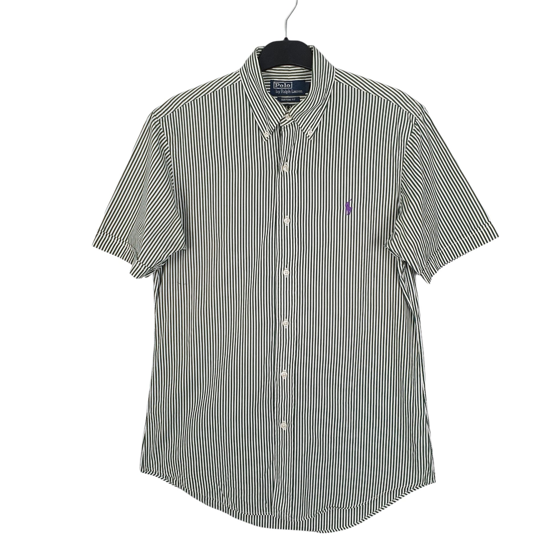 Ralph Lauren Short Sleeve Custom Fit Striped Shirt Green