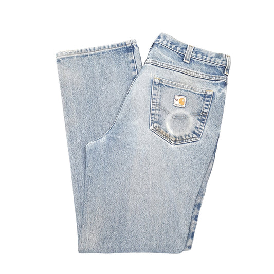 Mens Blue Carhartt Flame Resistant Casual JeansW34 L32