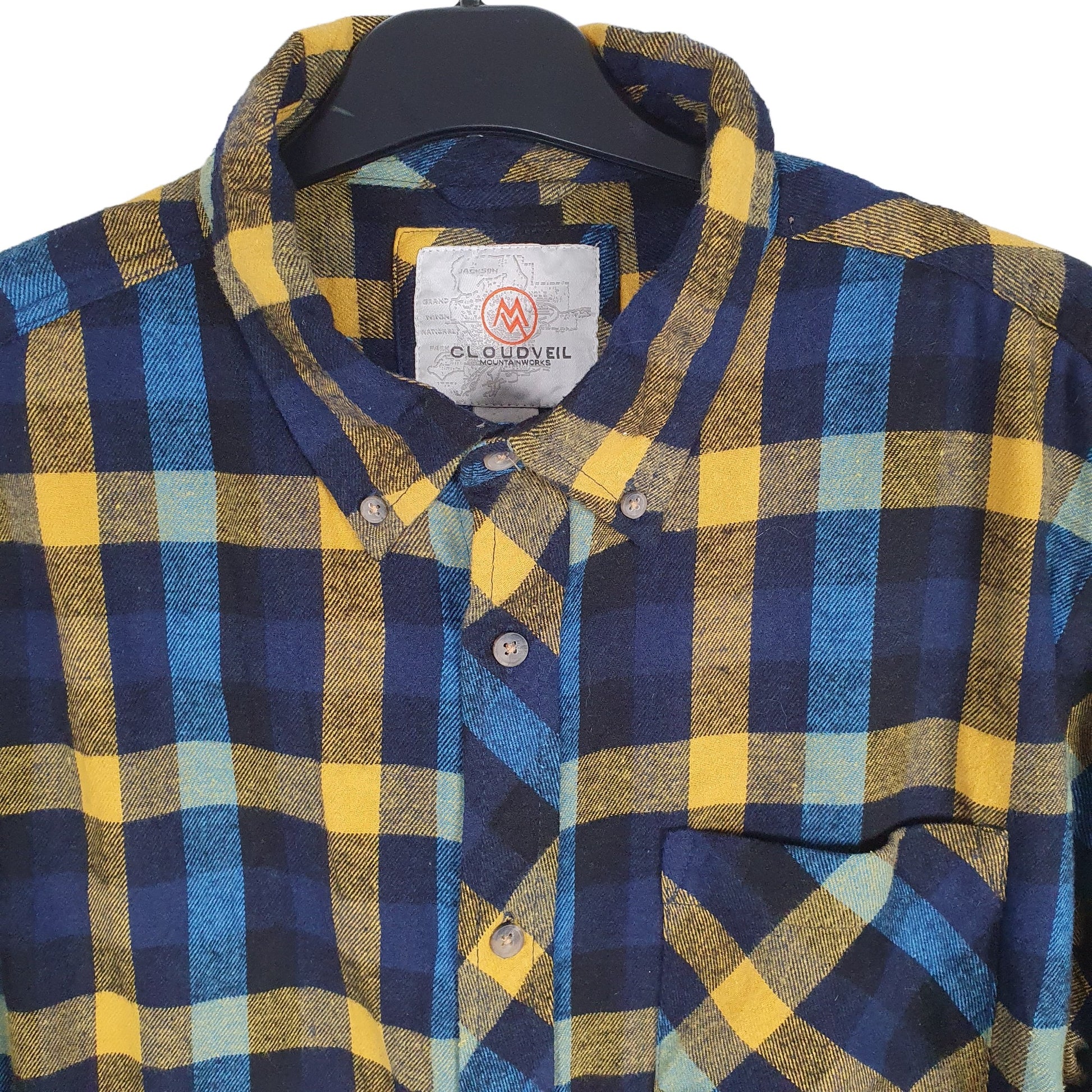 Cloudveil Long Sleeve Regular Fit Check Flannel Shirt Shacket Blue