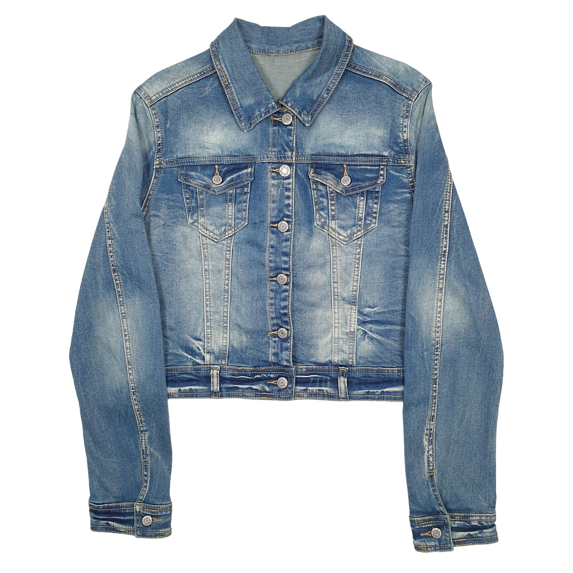 Womens Blue Unbranded Trucker Denim Jacket Coat