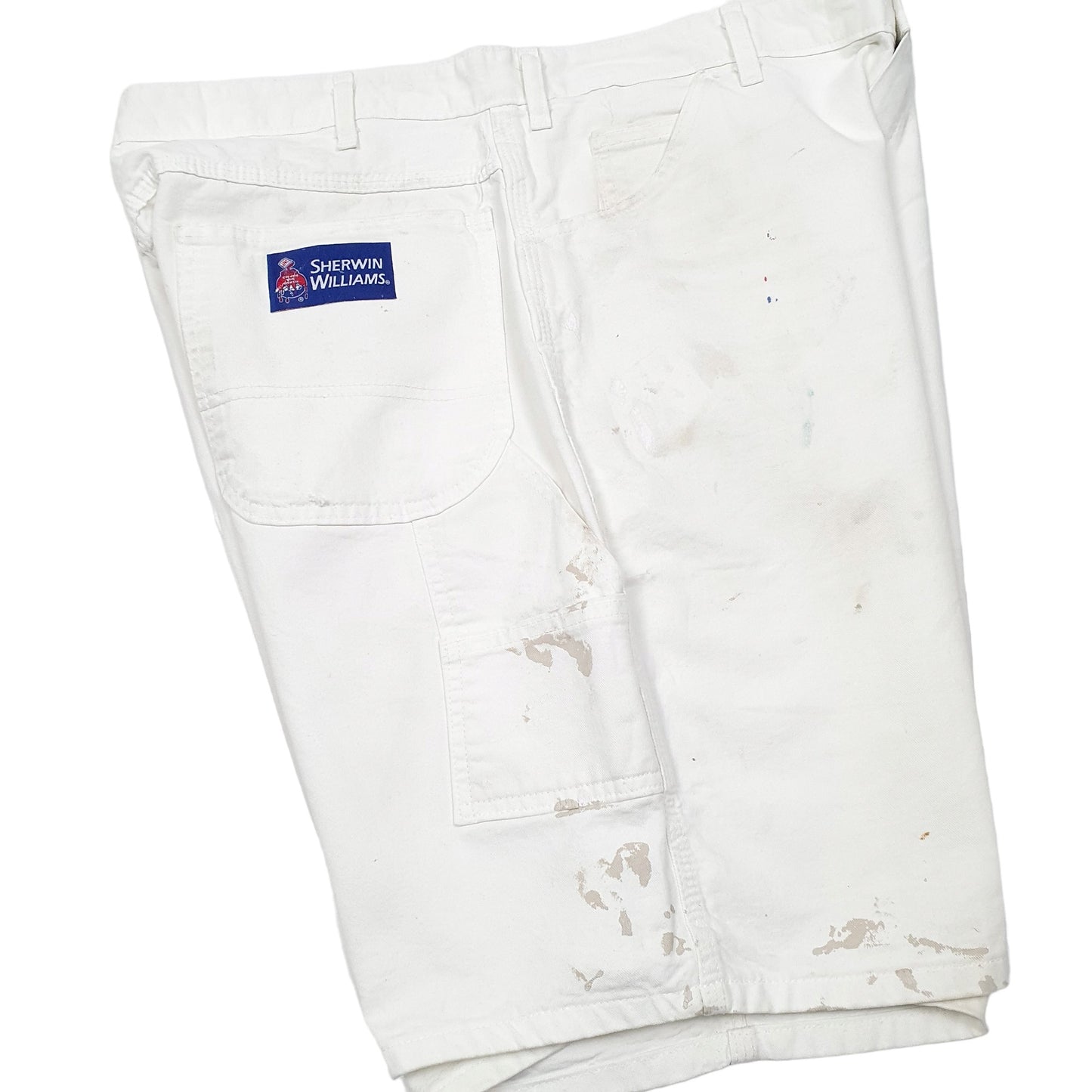 Mens White Dickies Carpenter Painter Workwear Denim Shorts