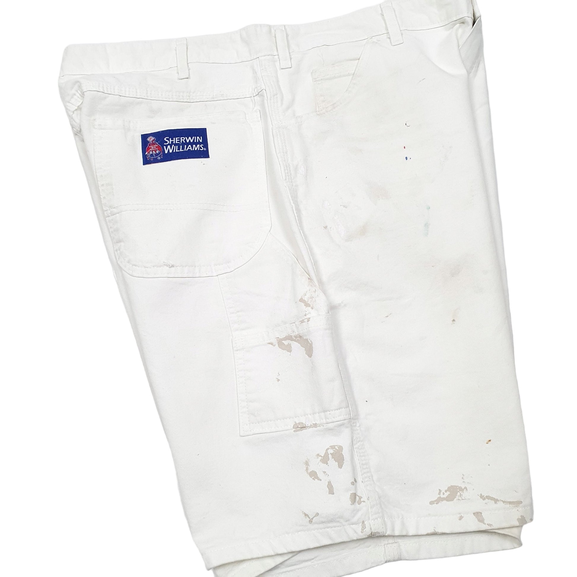 Mens White Dickies Carpenter Painter Workwear Denim Shorts