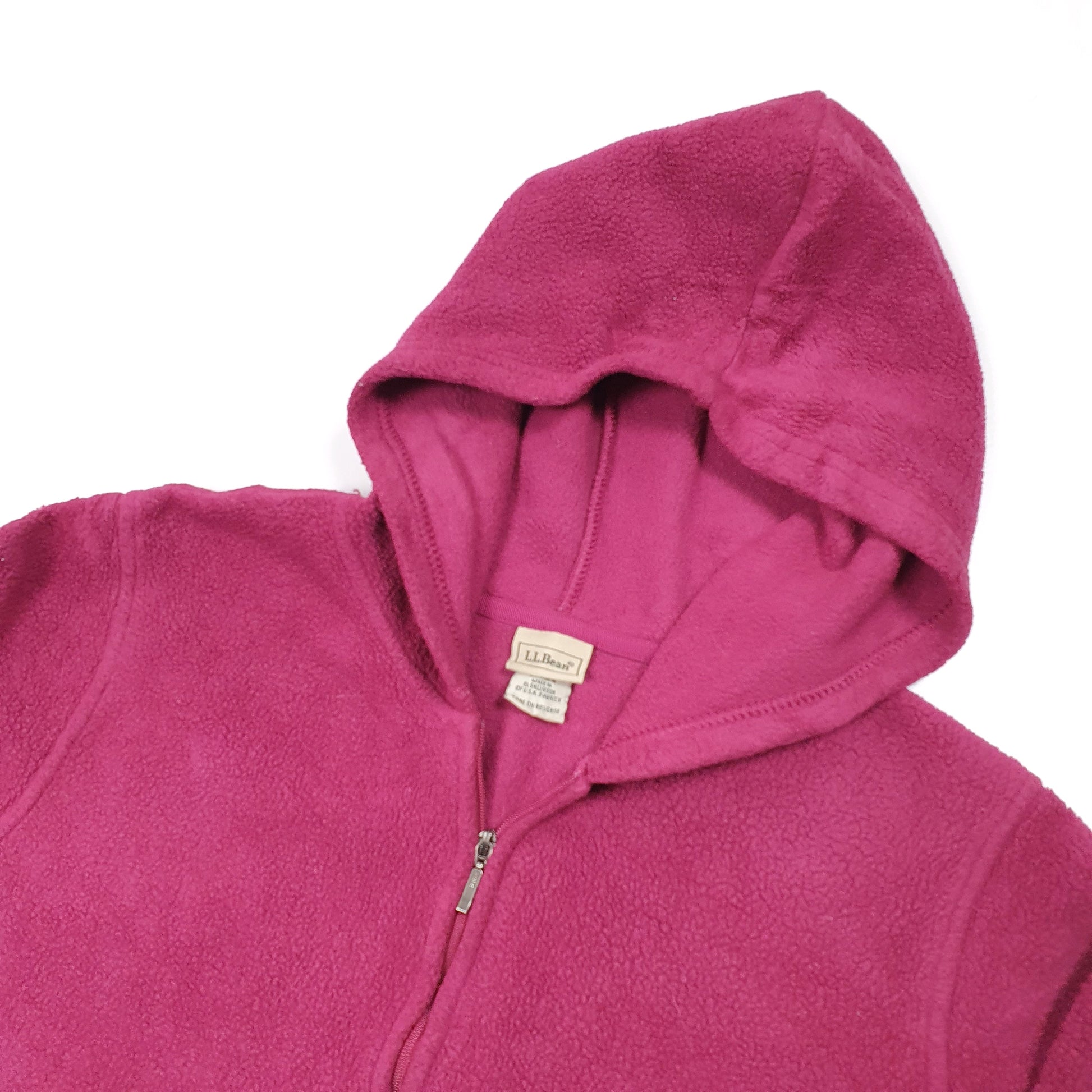 LL Bean Hooded full Zip womens Full Zip hooded fleece Fleece XS Burgundy