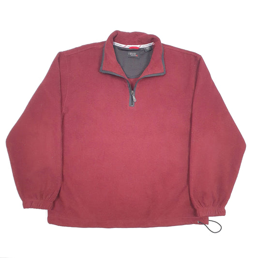 Izod Quarter Zip fleece top Fleece XL Burgundy