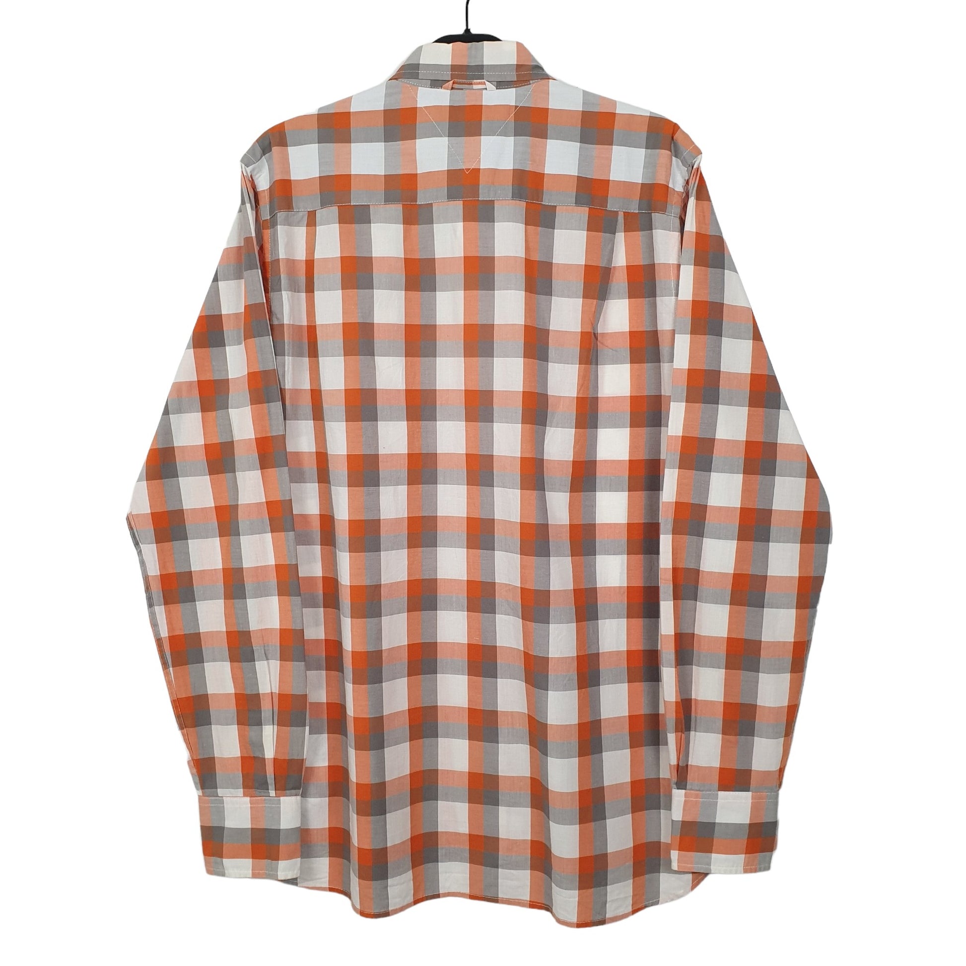 Tommy Hilfiger Long Sleeve Custom Fit Check Shirt Orange