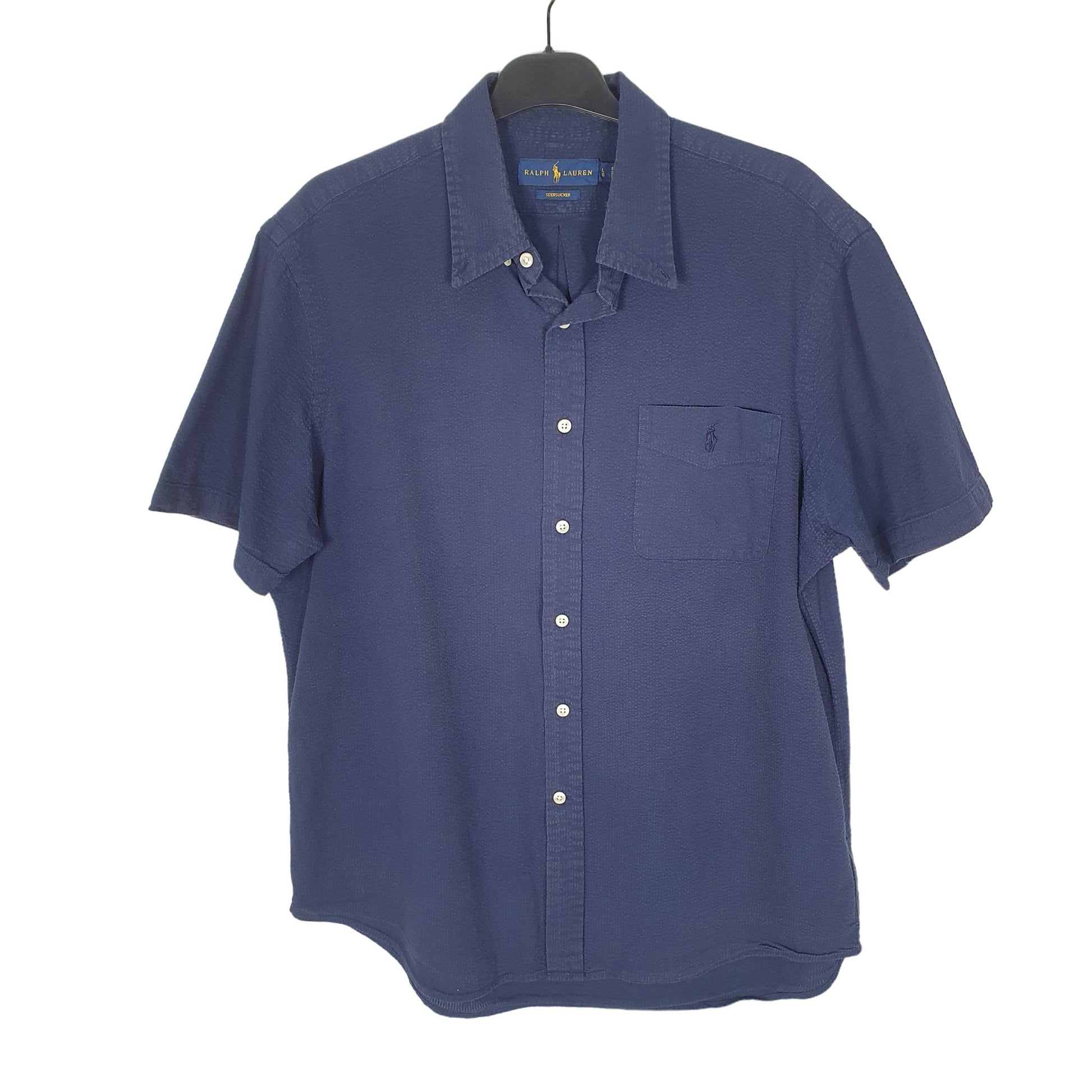 Ralph Lauren Seersucker Short Sleeve Regular Fit Shirt Navy