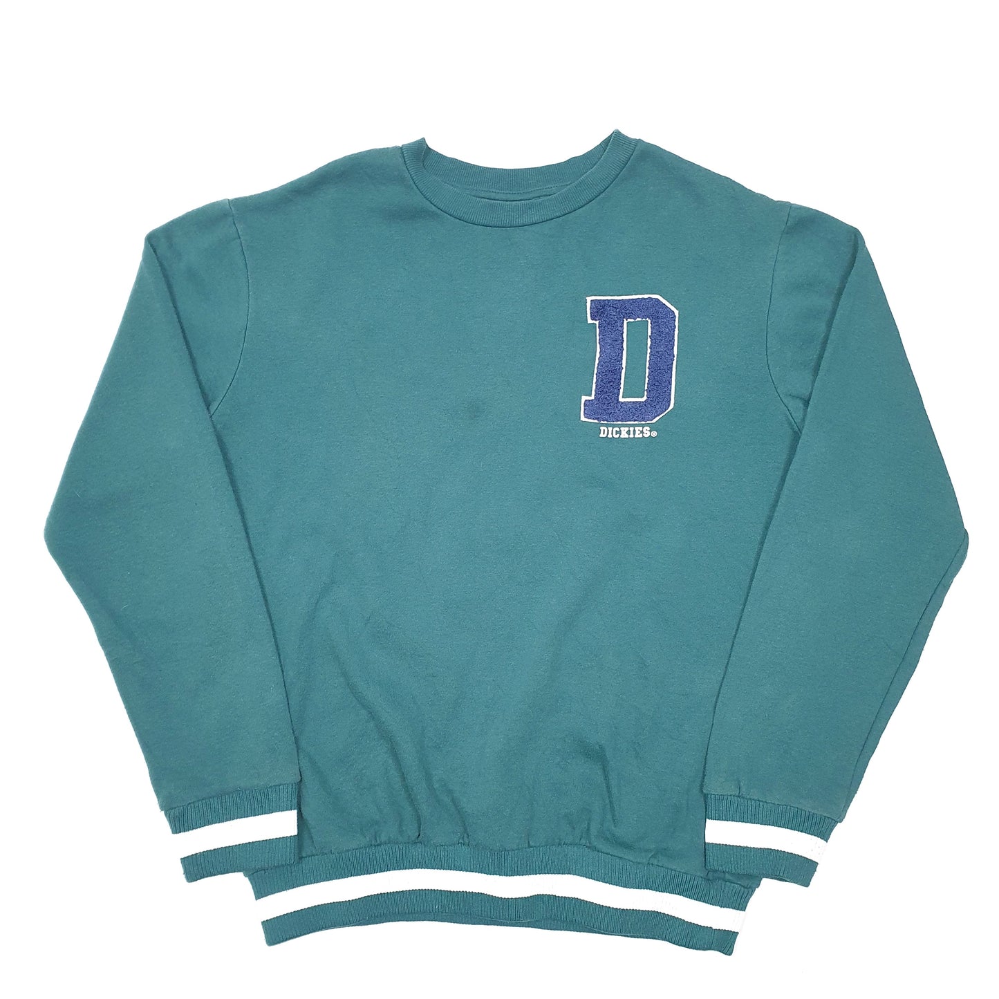 Mens Green Dickies Letterman Work Wear Crewneck Jumper