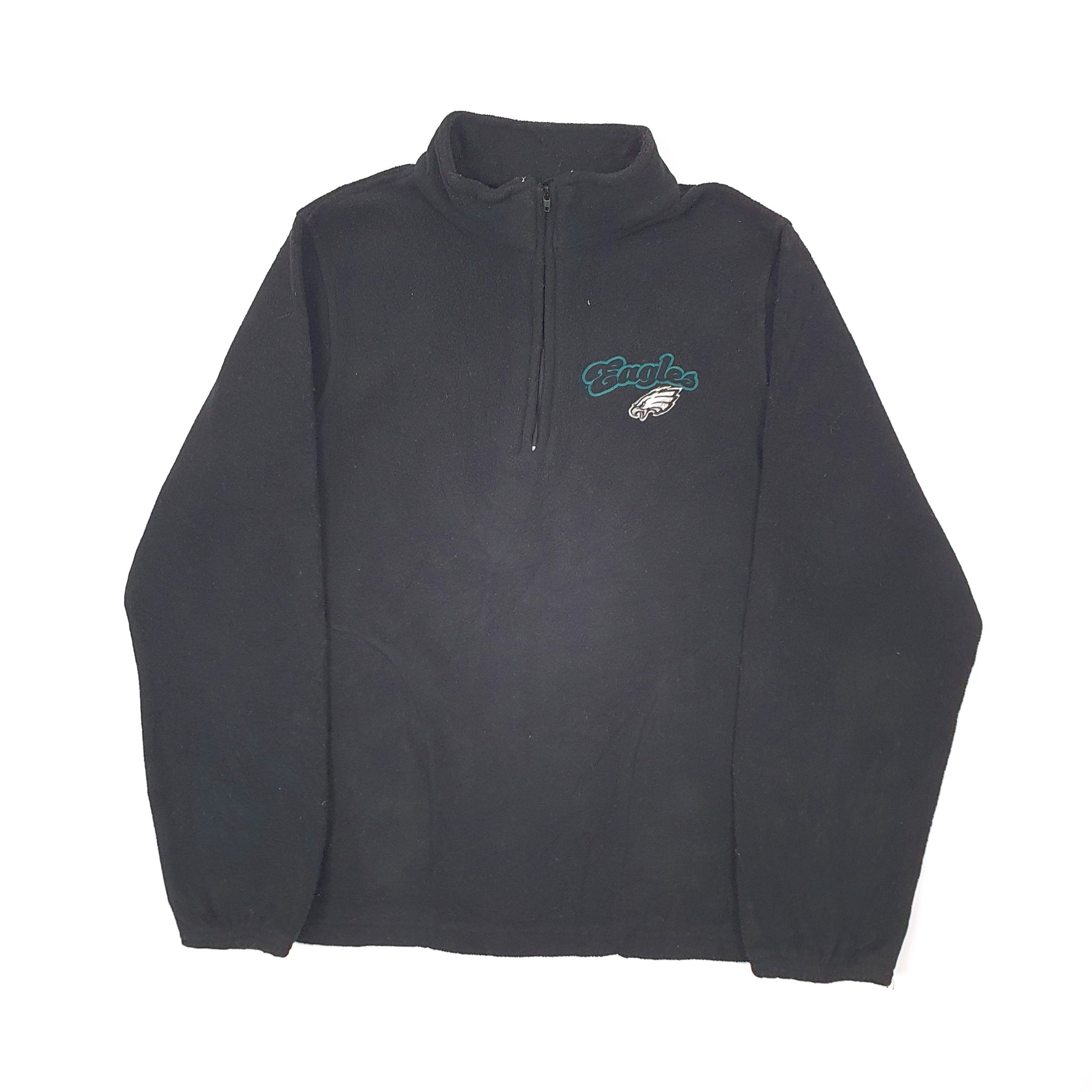 Womens Black NFL Philadelphia Eagles USA Football Quarter Zip Jumper