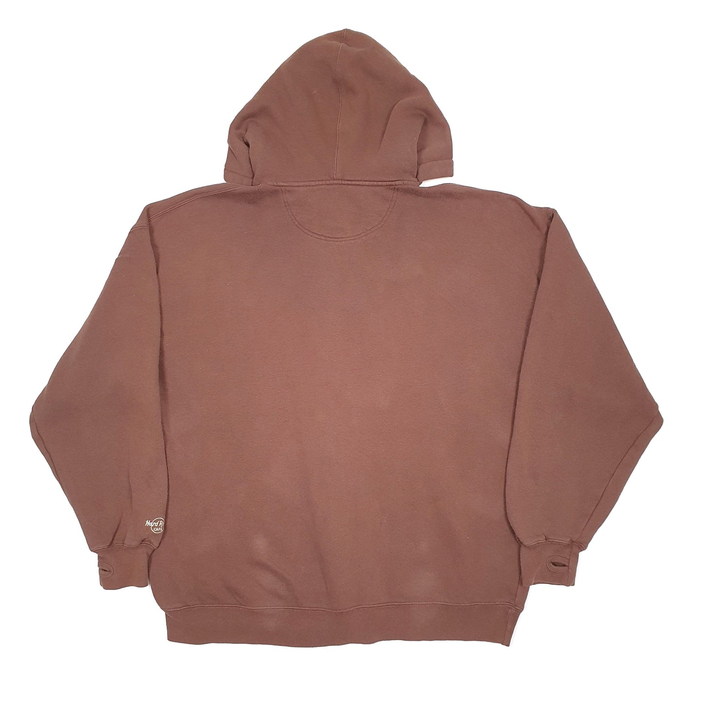 Mens Brown Hard Rock Cafe Baltimore Hoodie Full Zip Jumper