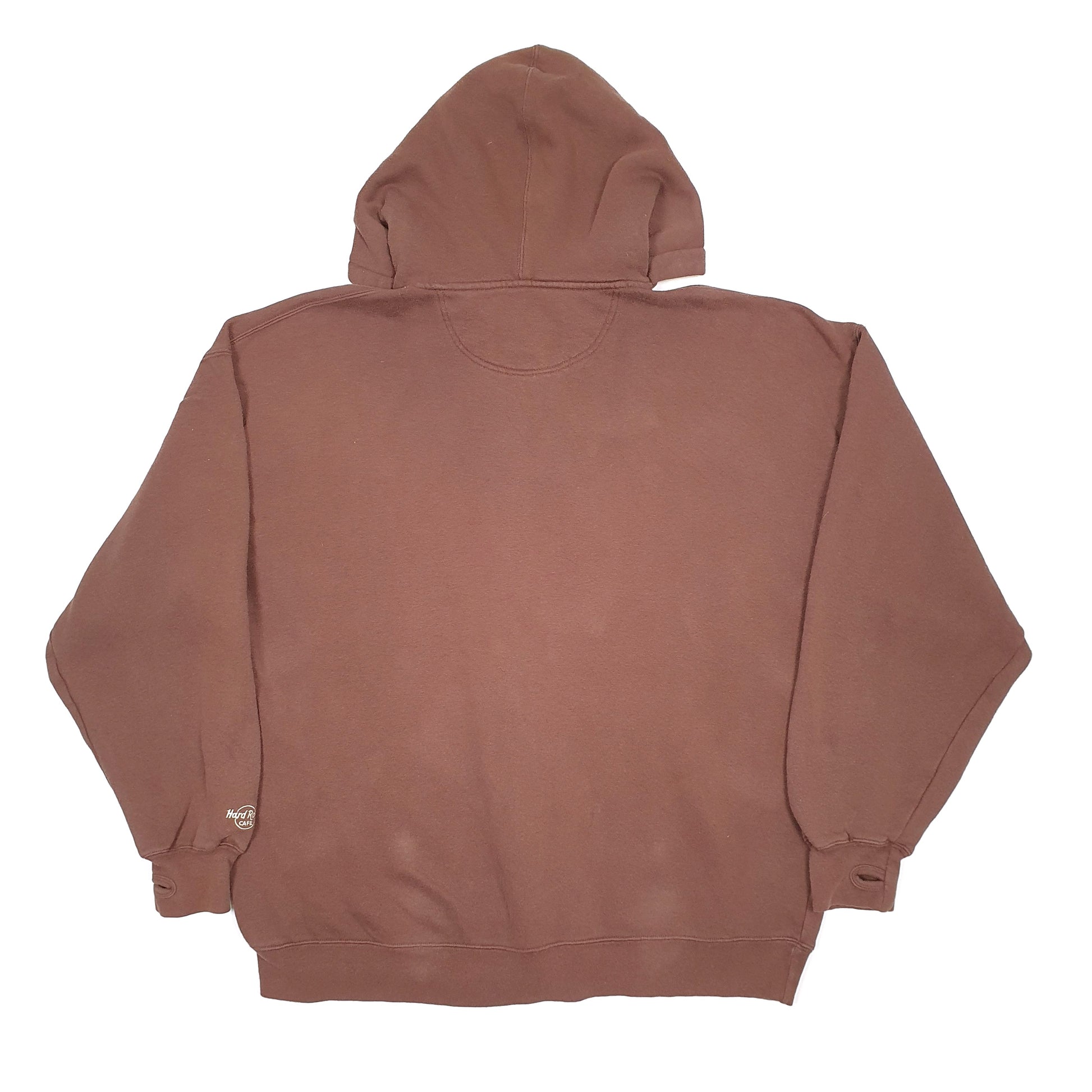 Mens Brown Hard Rock Cafe Baltimore Hoodie Full Zip Jumper