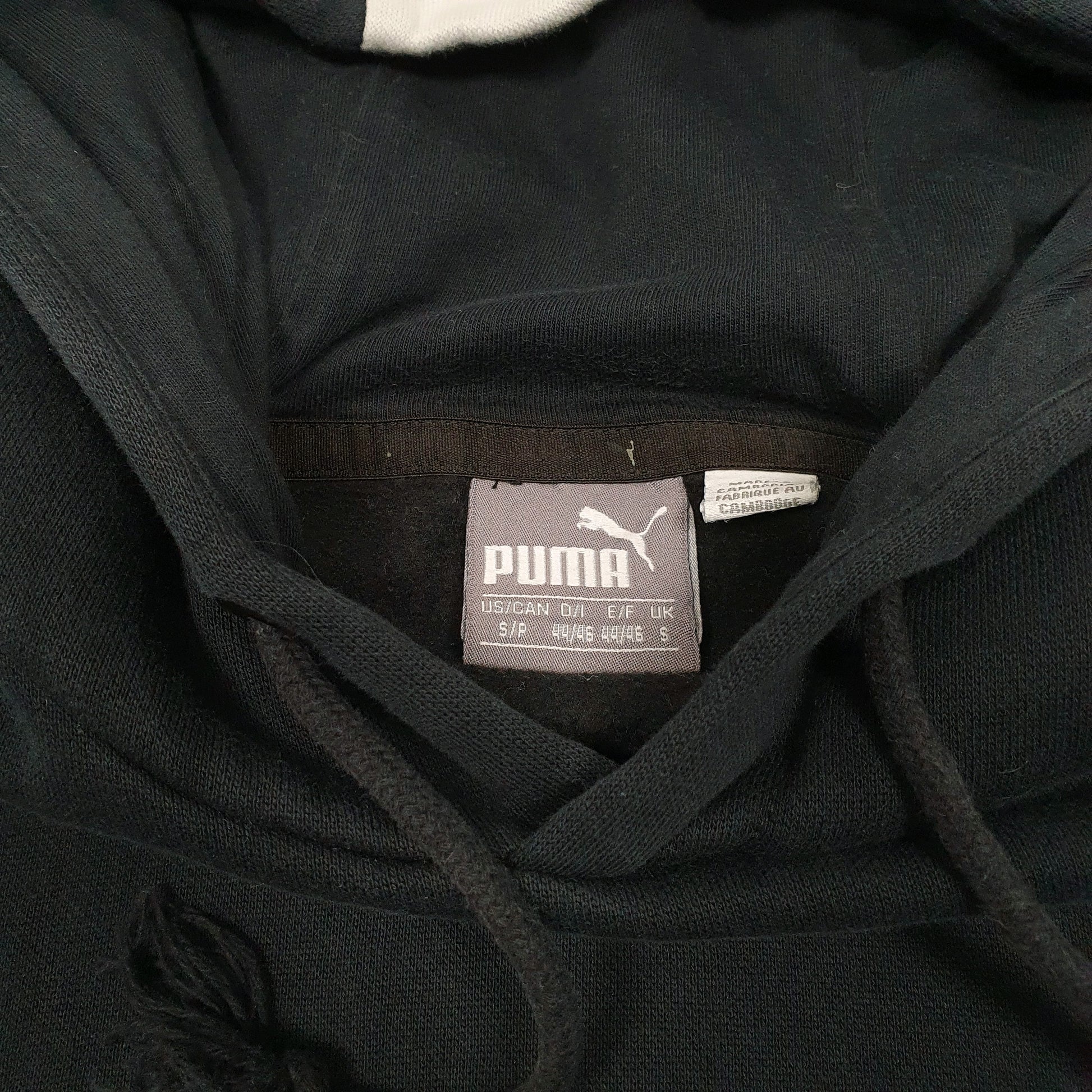 Mens Black Puma Spellout Hoodie Jumper