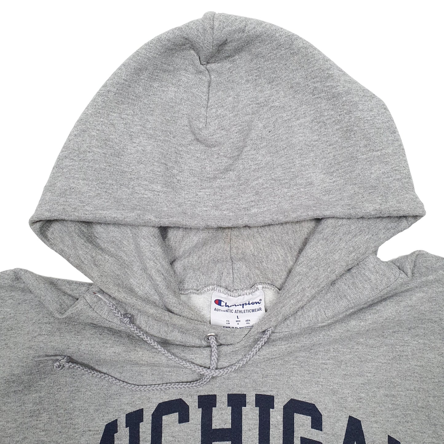 Mens Grey Champion USA College Michigan Hoodie Jumper