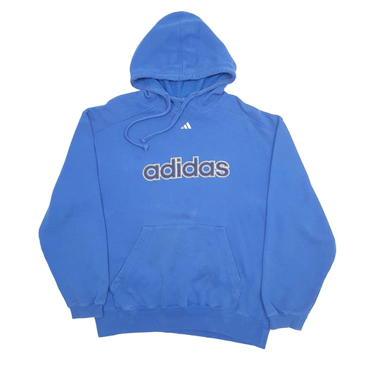 Adidas Spellout Hoodie L Blue