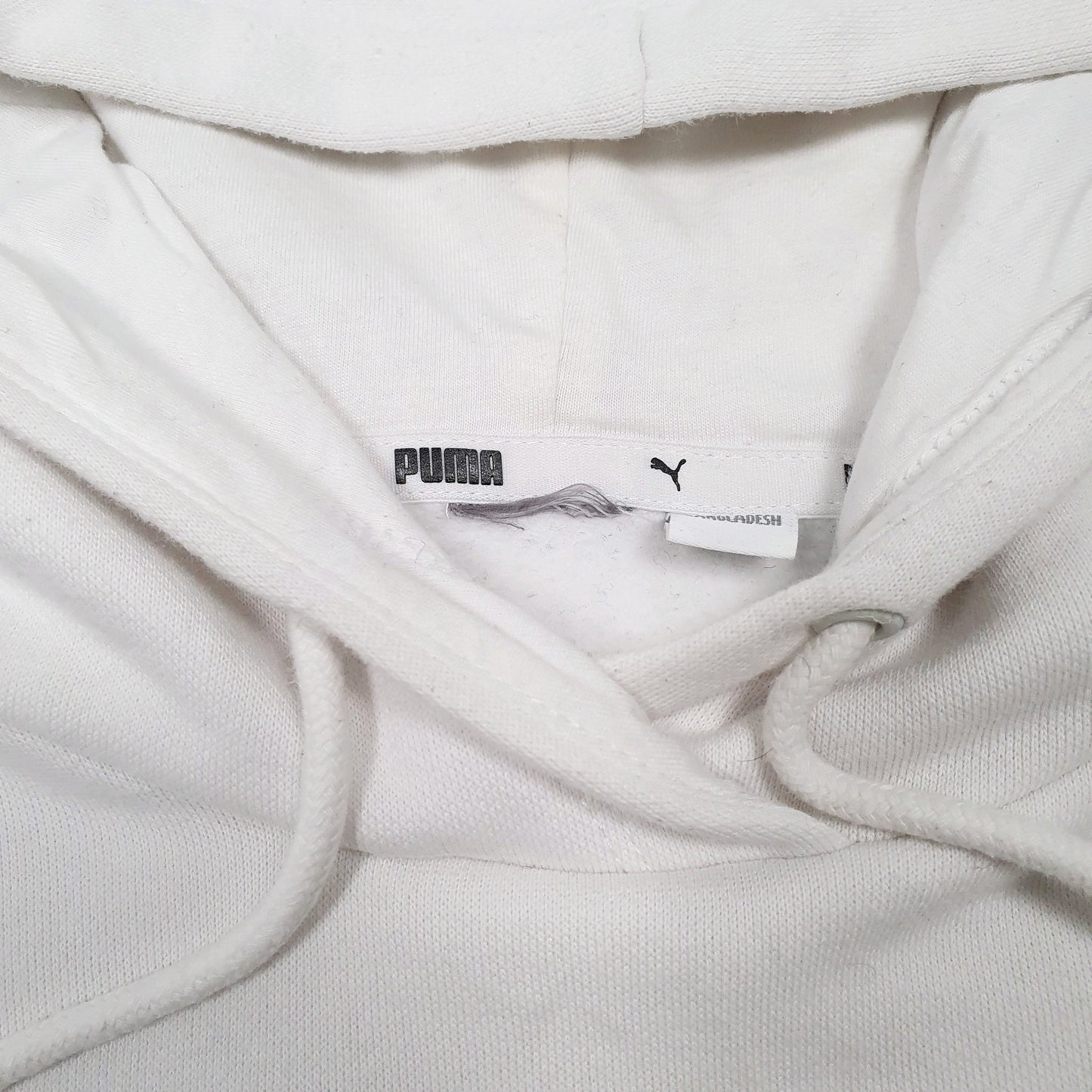 Mens White Puma  Hoodie Jumper