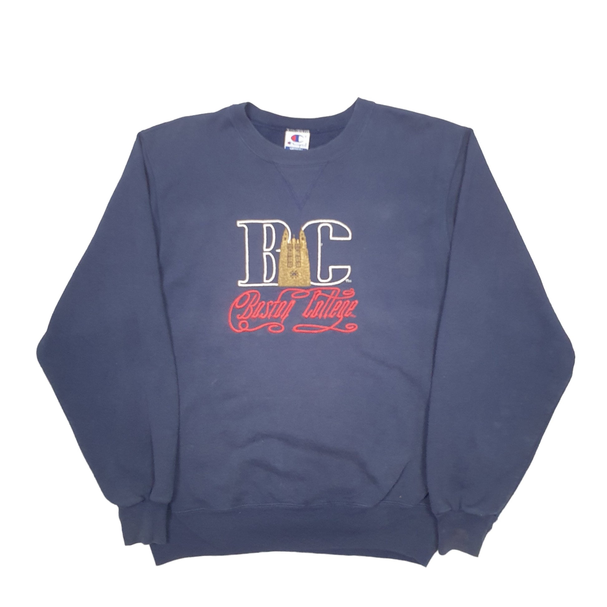 Mens Navy Champion Boston College USA College Crewneck Jumper