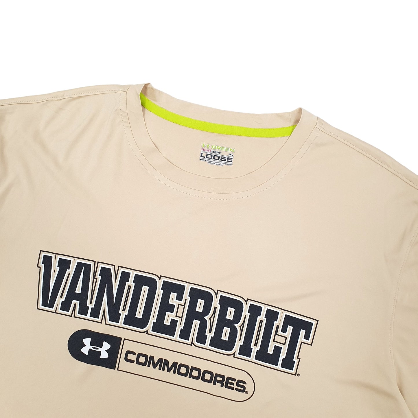 Under Armour Heat Gear Vanderbilt Commodores Short Sleeve Polyester T Shirt Cream
