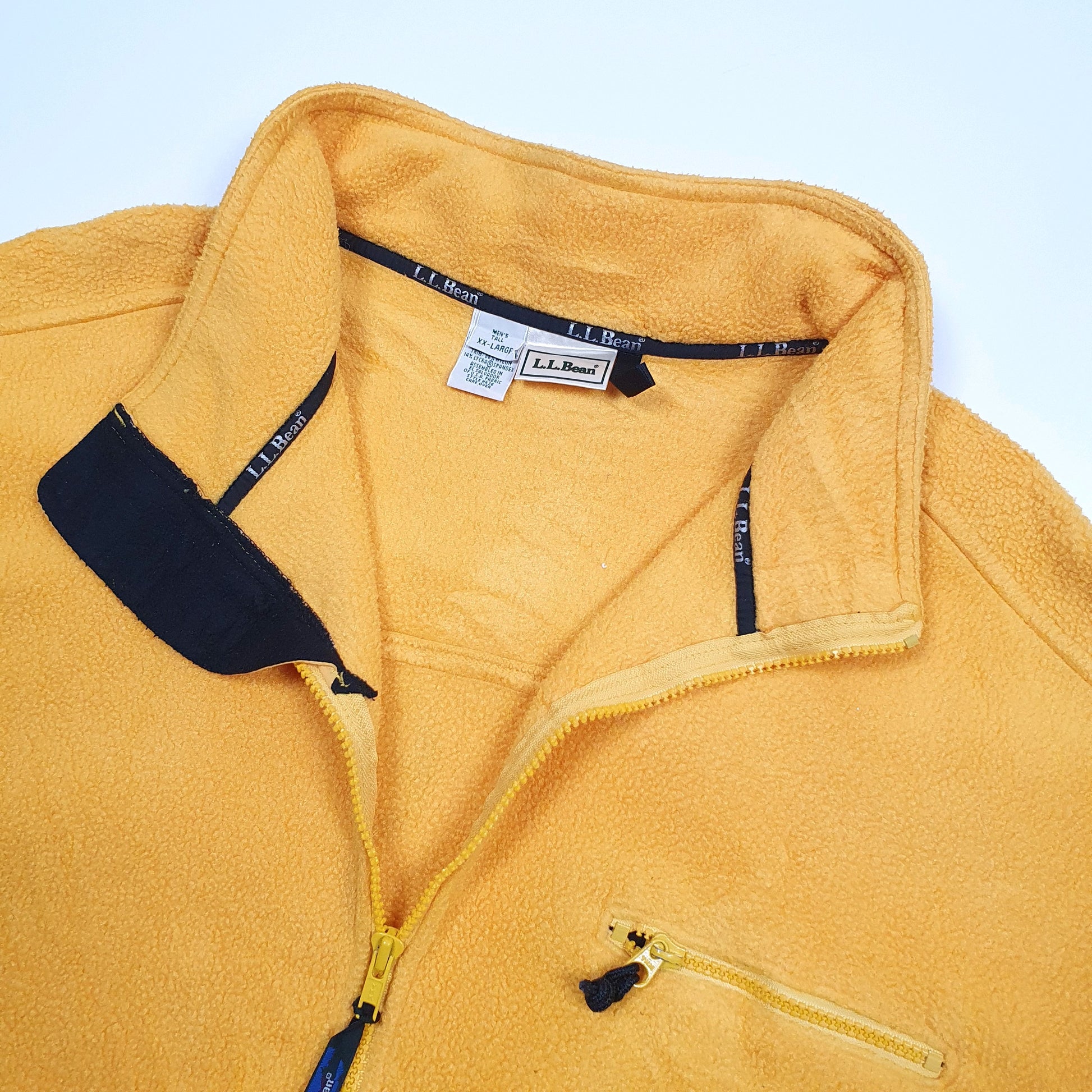 LL Bean Quarter Zip Fleece XXXL Yellow