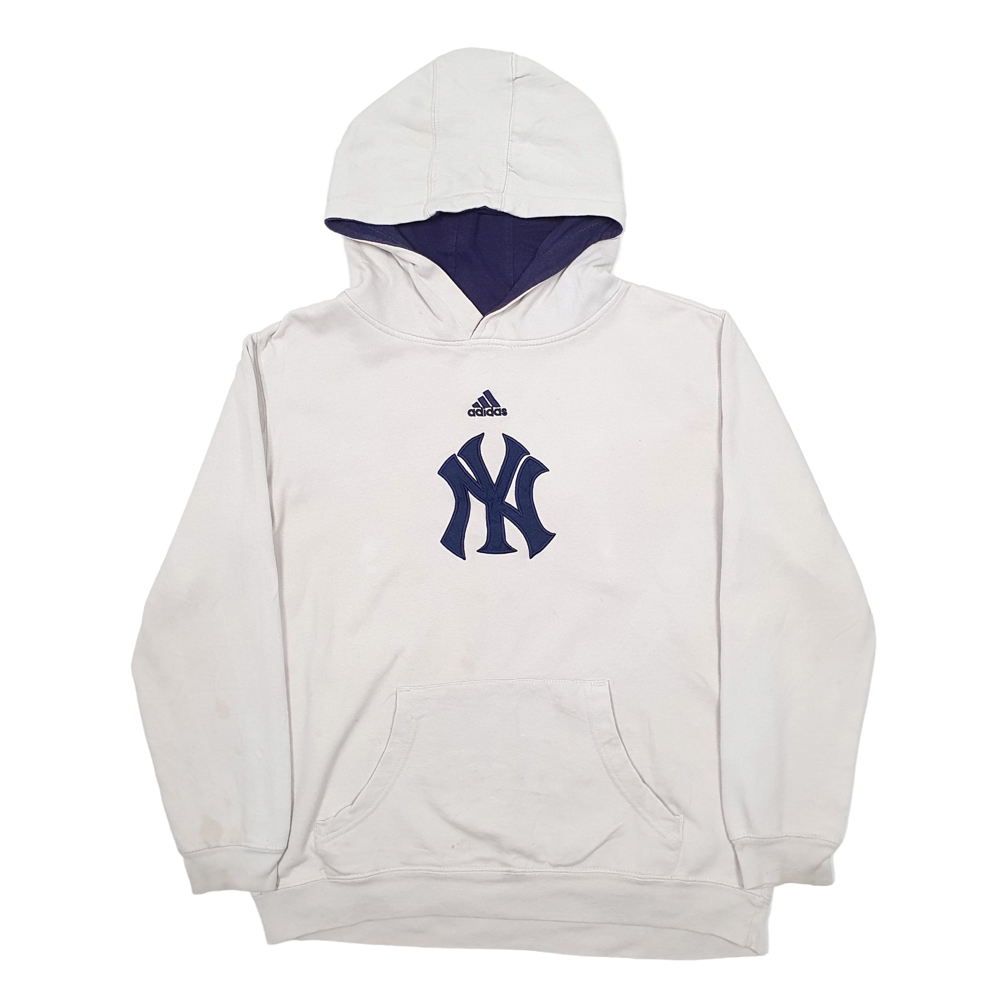 Womens Grey Adidas New York Yankees Baseball Hoodie Jumper