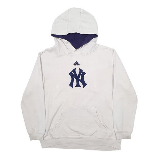 Womens Grey Adidas New York Yankees Baseball Hoodie Jumper