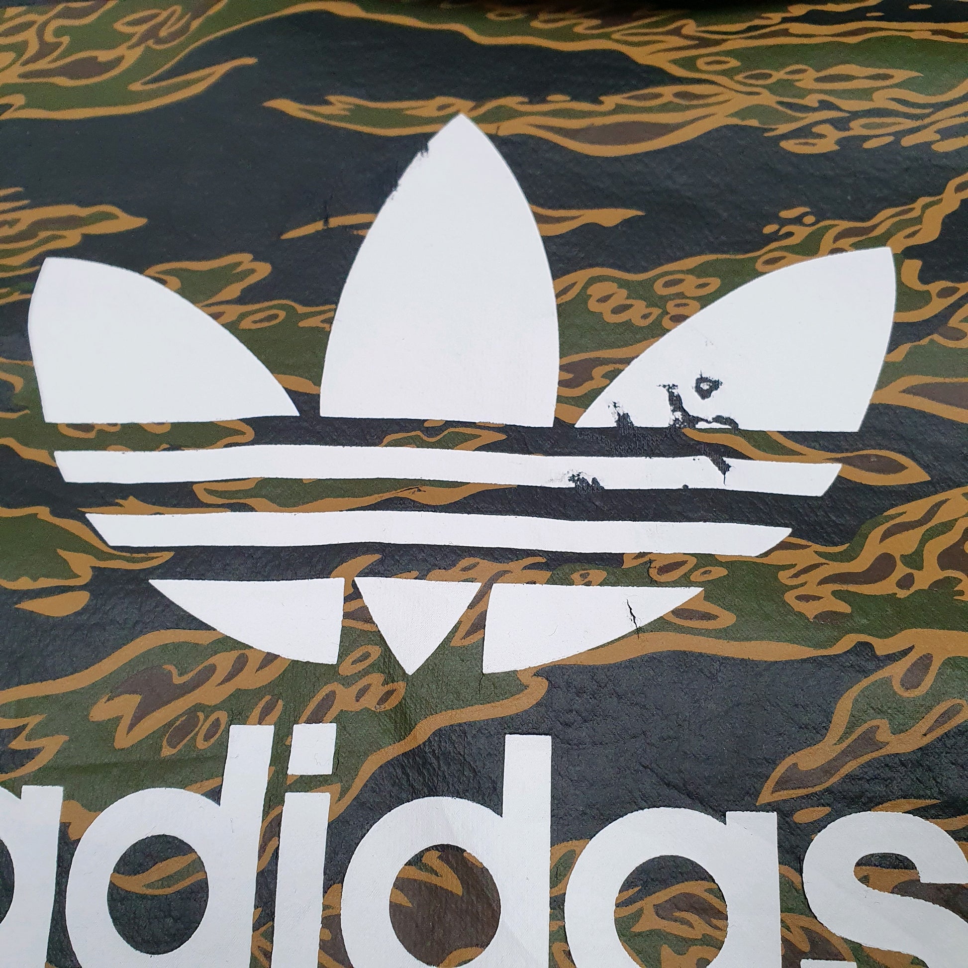 Mens Black Adidas Spellout Camouflage Hoodie Jumper