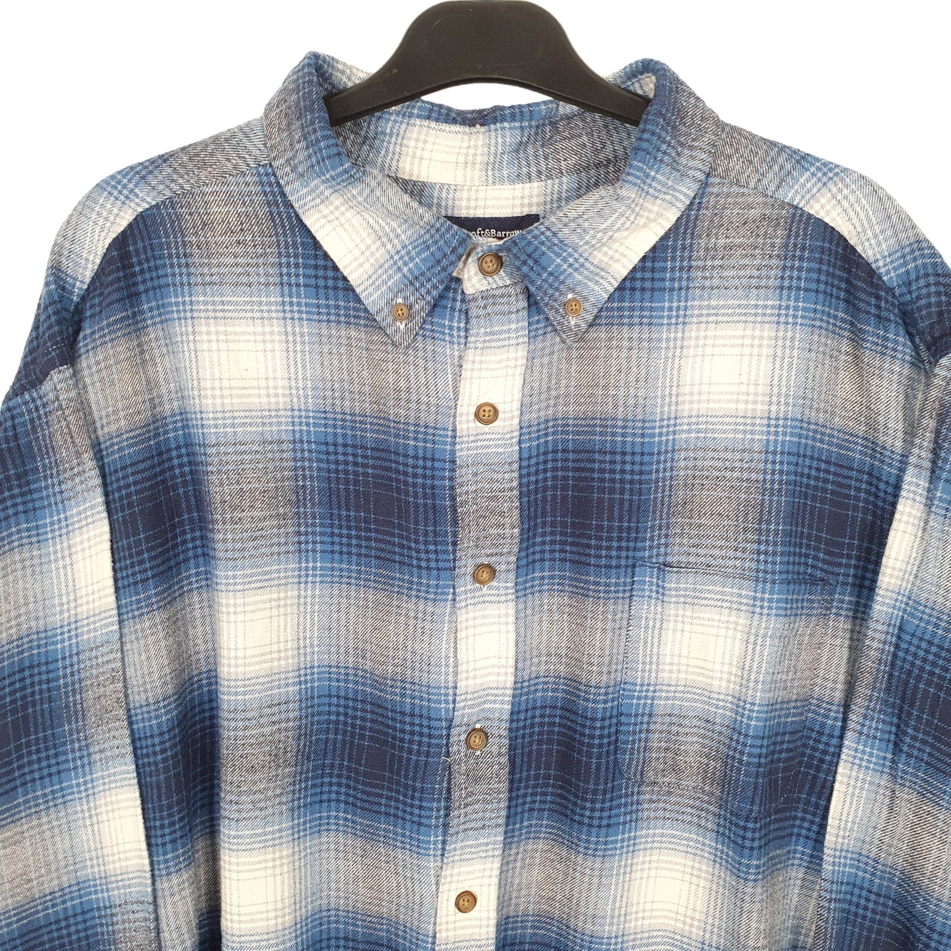 Croft & Barrow Flannel Shacket Long Sleeve Regular Fit Check Shirt Blue