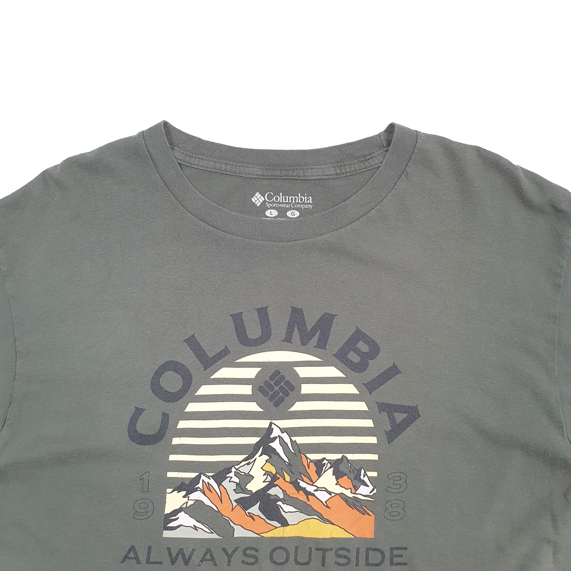 Mens Green Columbia Sportswear  Short Sleeve T Shirt