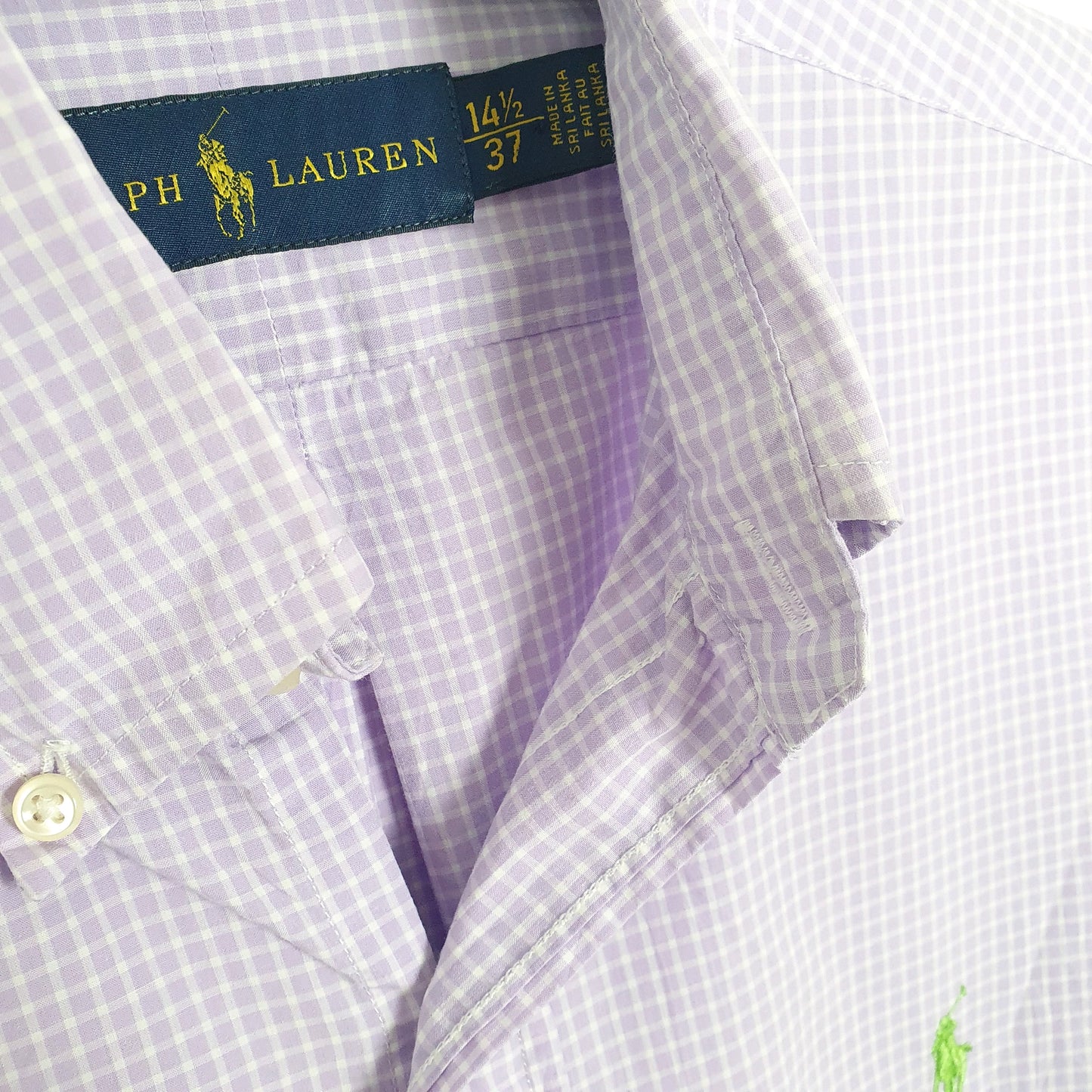 Ralph Lauren Long Sleeve Regular Fit Gingham Shirt Lilac