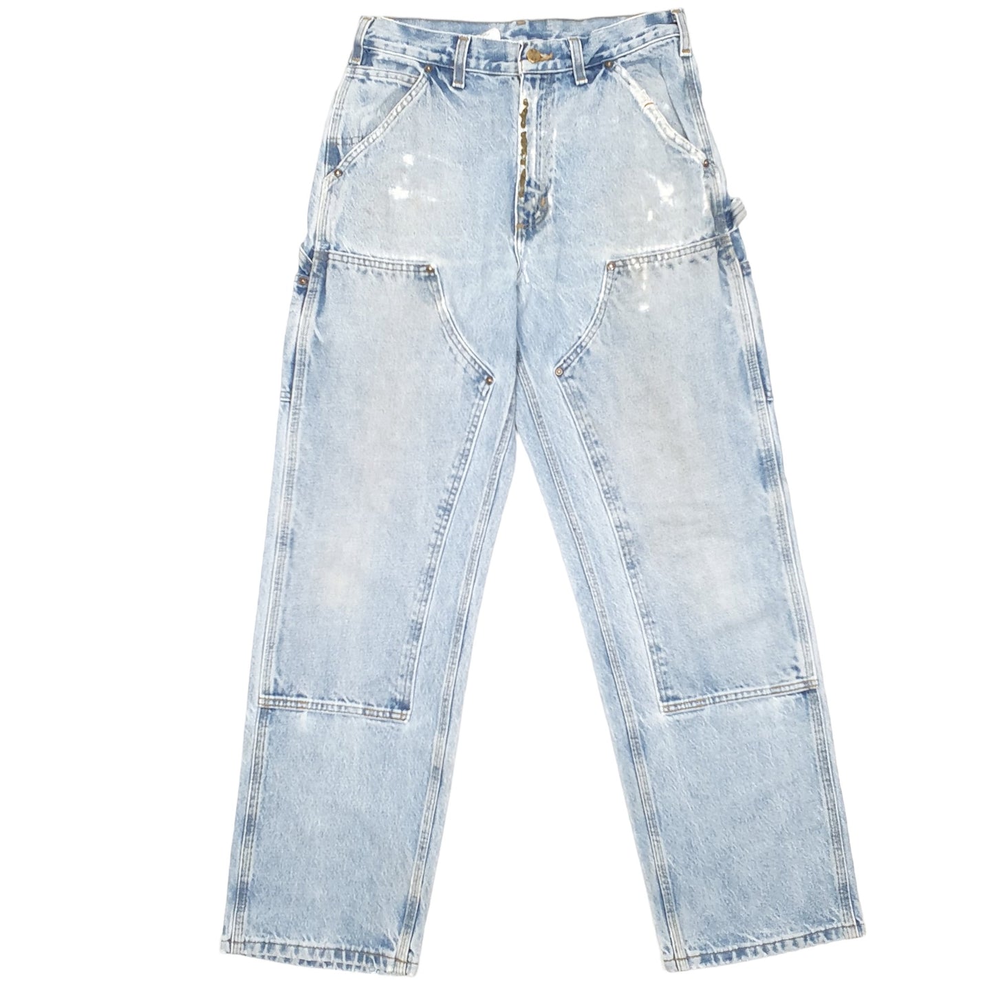 Mens Blue Carhartt Double Knee Riveted Carpenter JeansW30 L32