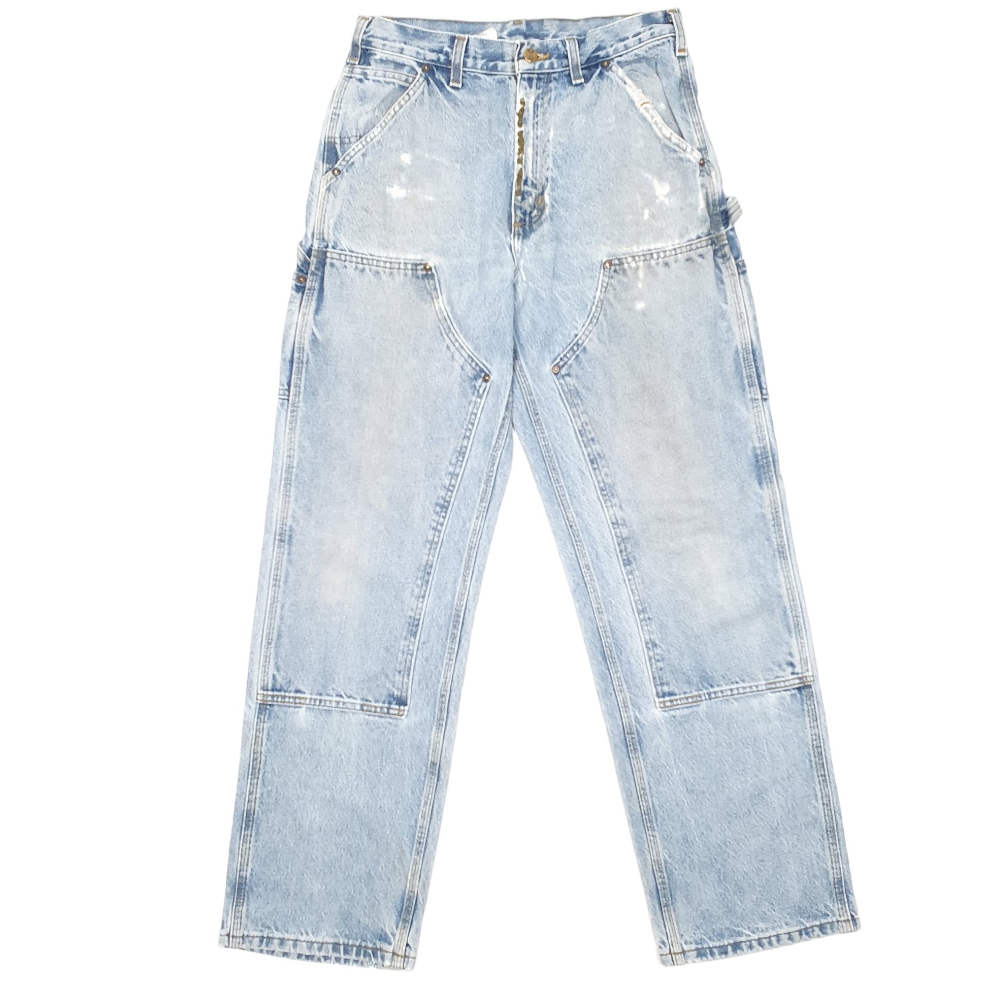 Mens Blue Carhartt Double Knee Riveted Carpenter JeansW30 L32