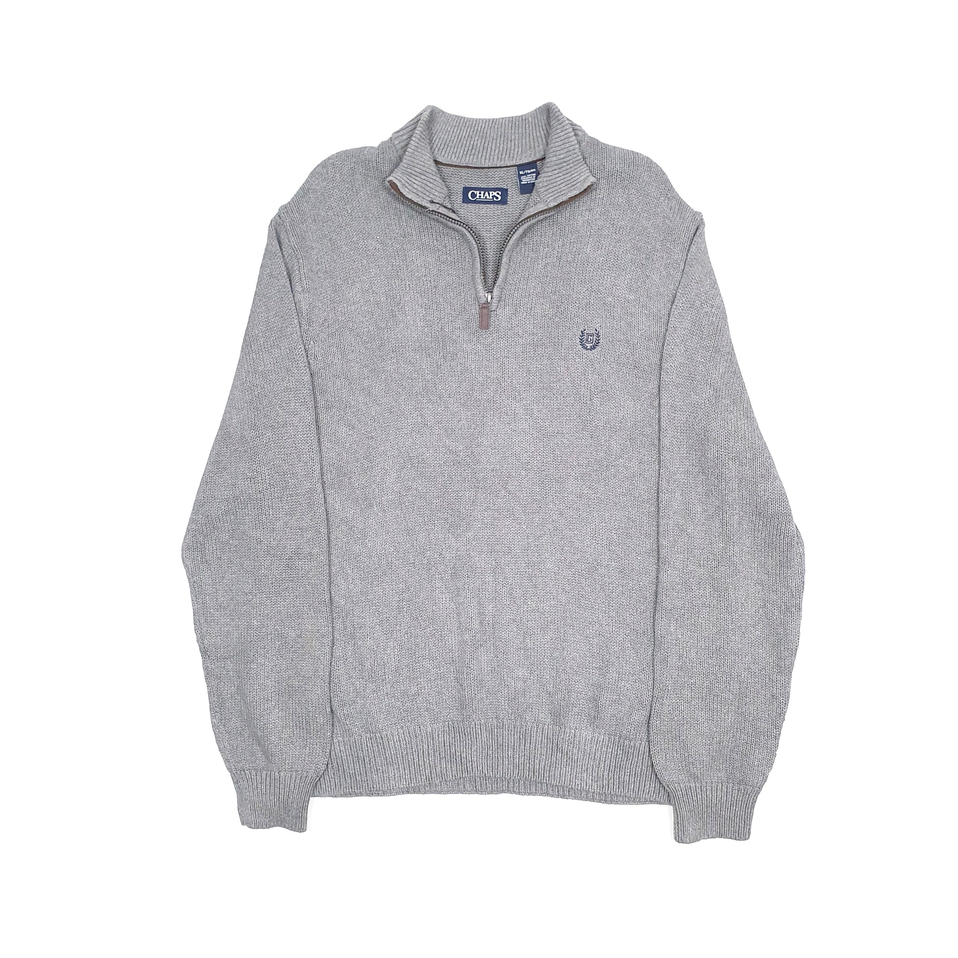 Chaps Quarter Zip XL Grey