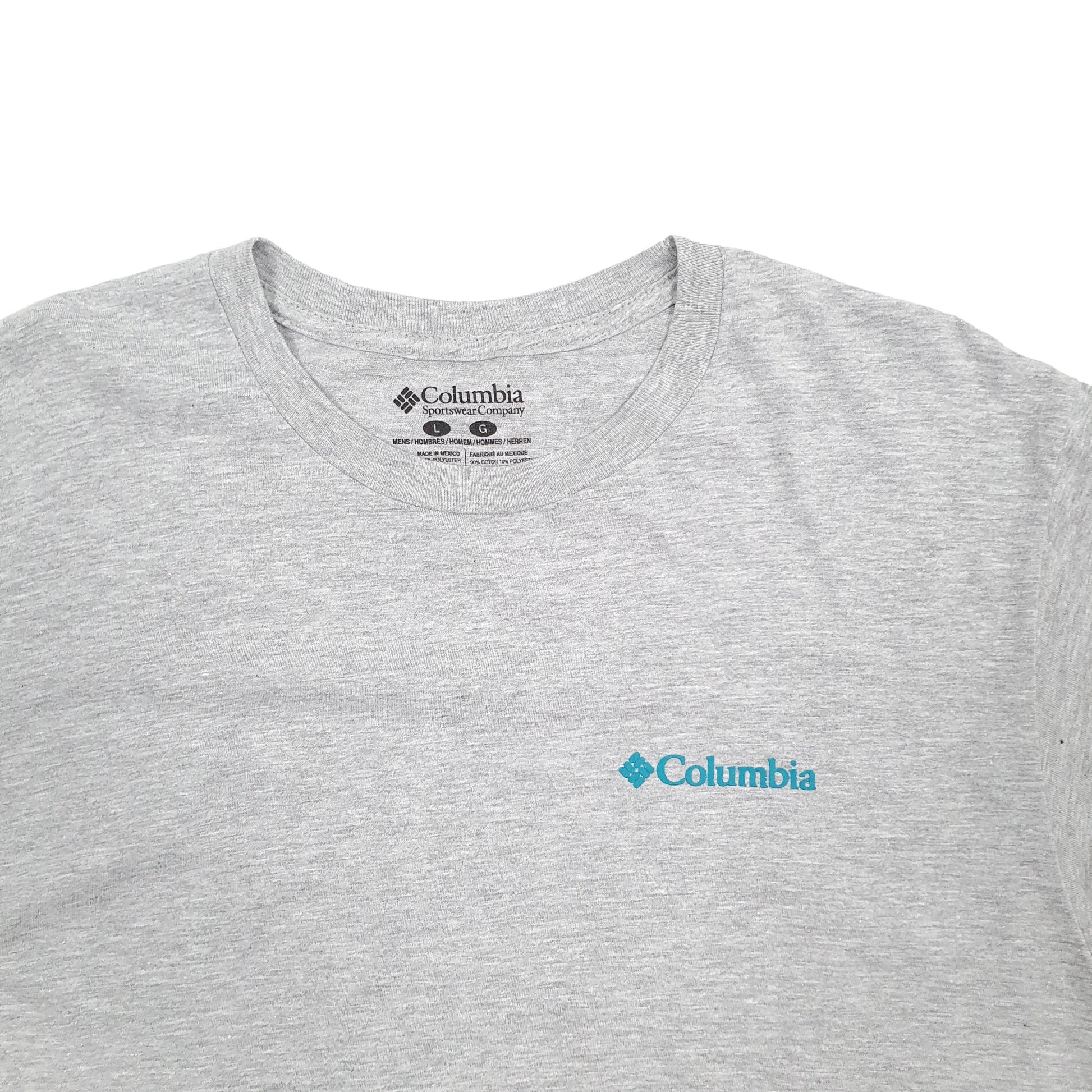 Mens Grey Columbia Sportswear Rocky Mountains USA Short Sleeve T Shirt