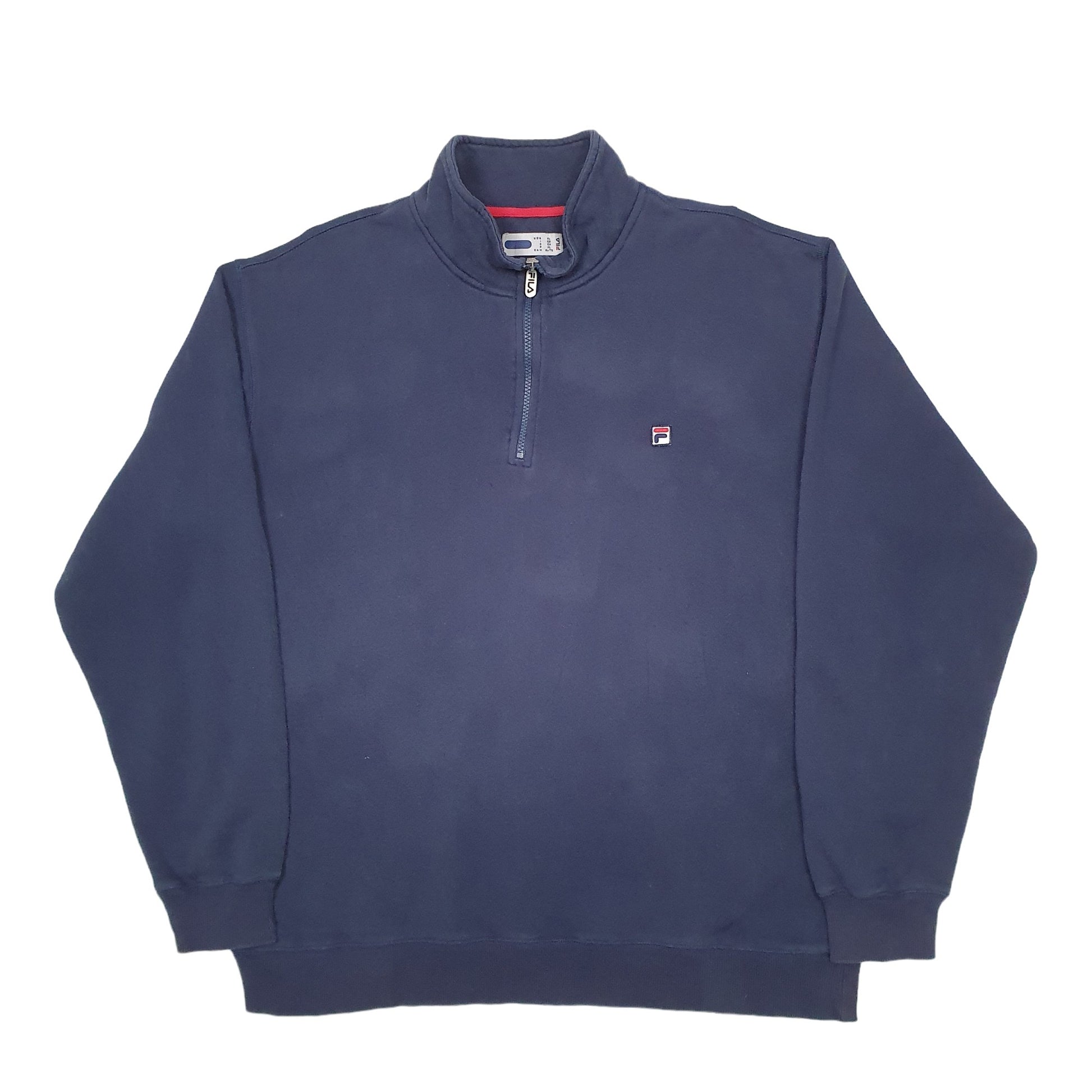 Mens Navy Fila  Quarter Zip Jumper