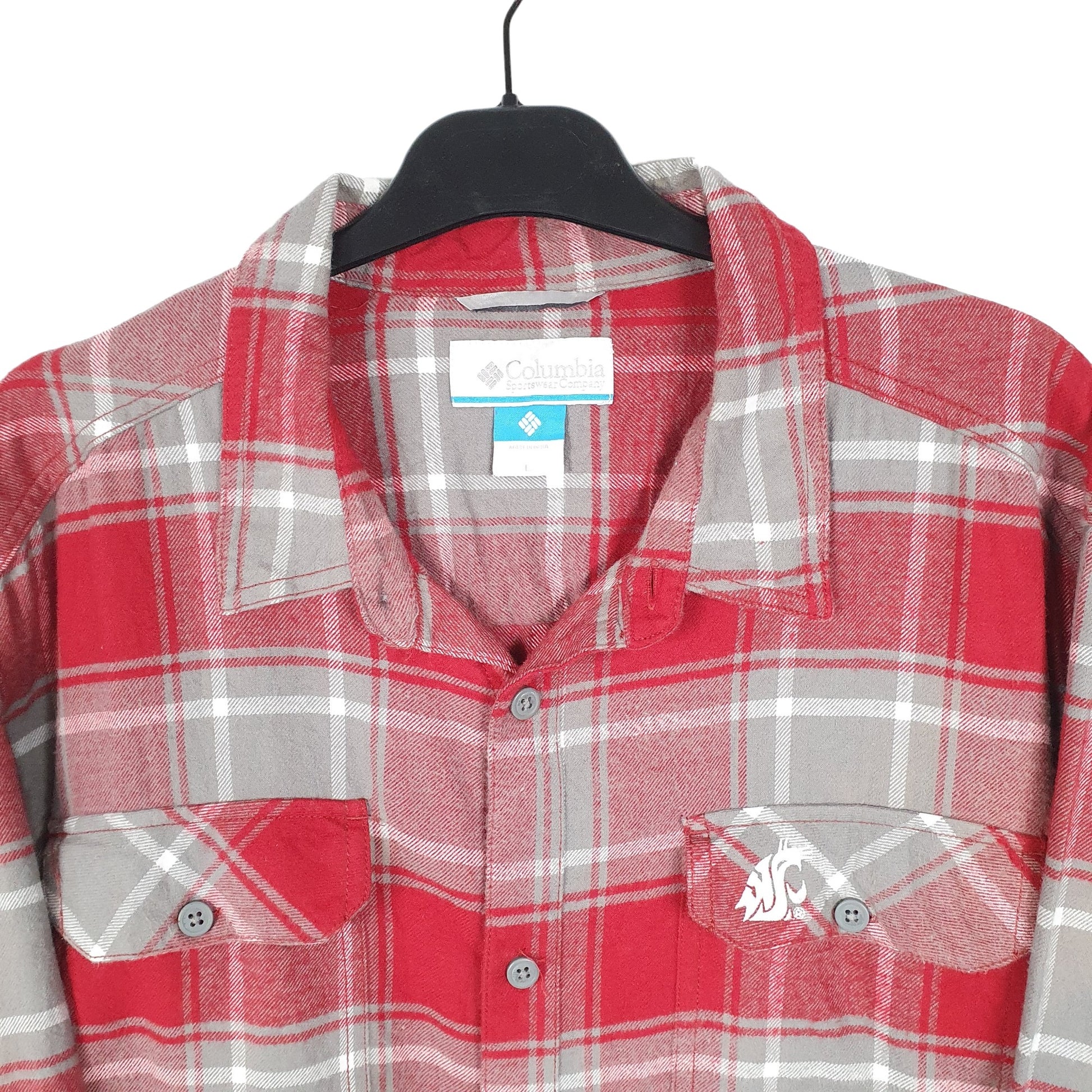 Columbia Washington State Shacket Overshirt Long Sleeve Regular Fit Check Shirt Red