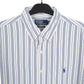 Ralph Lauren Short Sleeve Custom Fit Pinstripe Shirt Blue