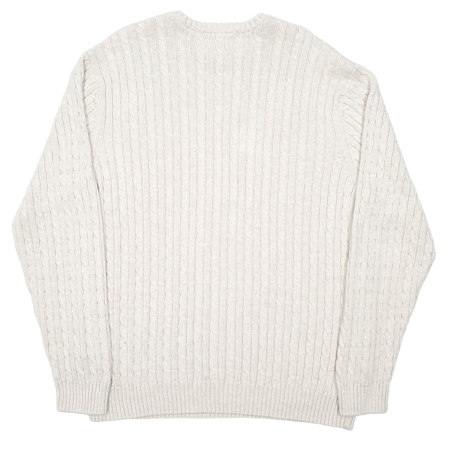 Mens Cream Ralph Lauren Chaps Cable Knit Crewneck Jumper