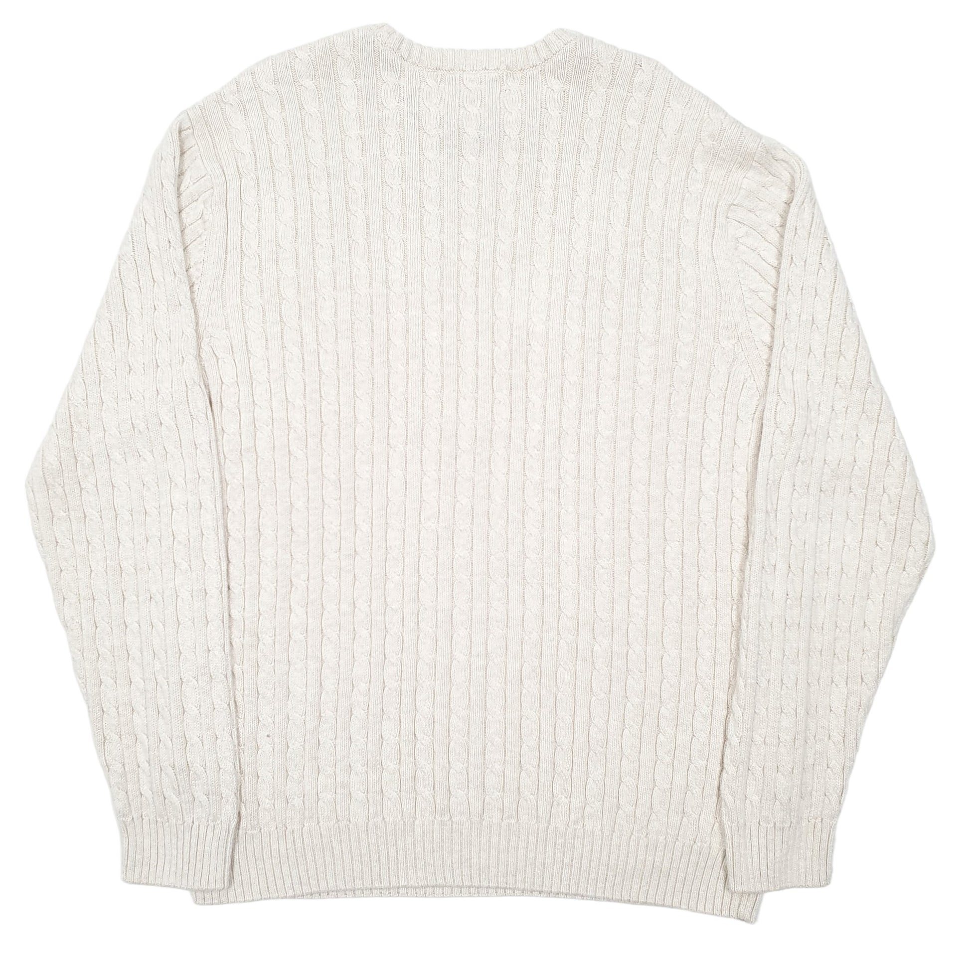 Mens Cream Ralph Lauren Chaps Cable Knit Crewneck Jumper