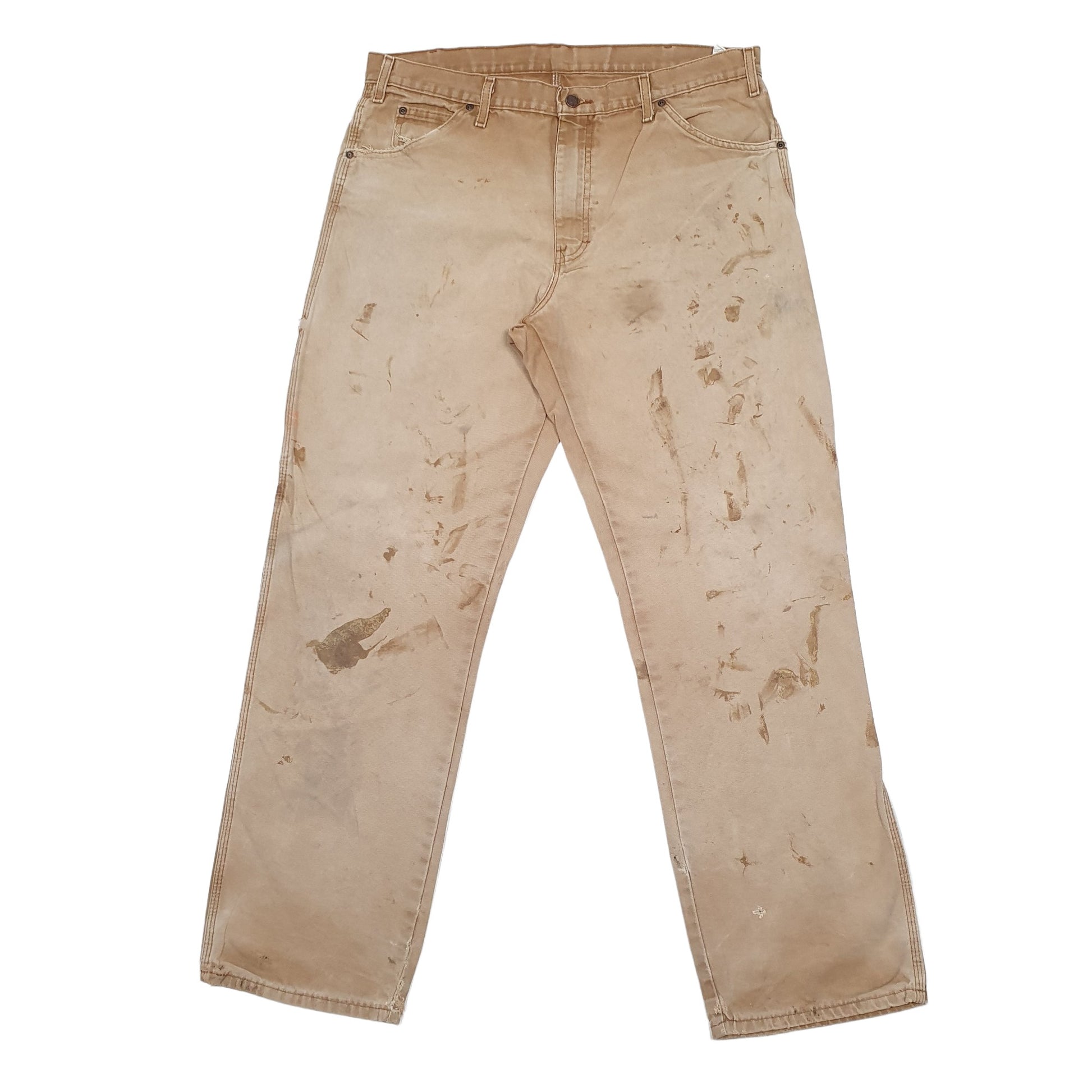 Mens Beige Dickies  Carpenter Trousers