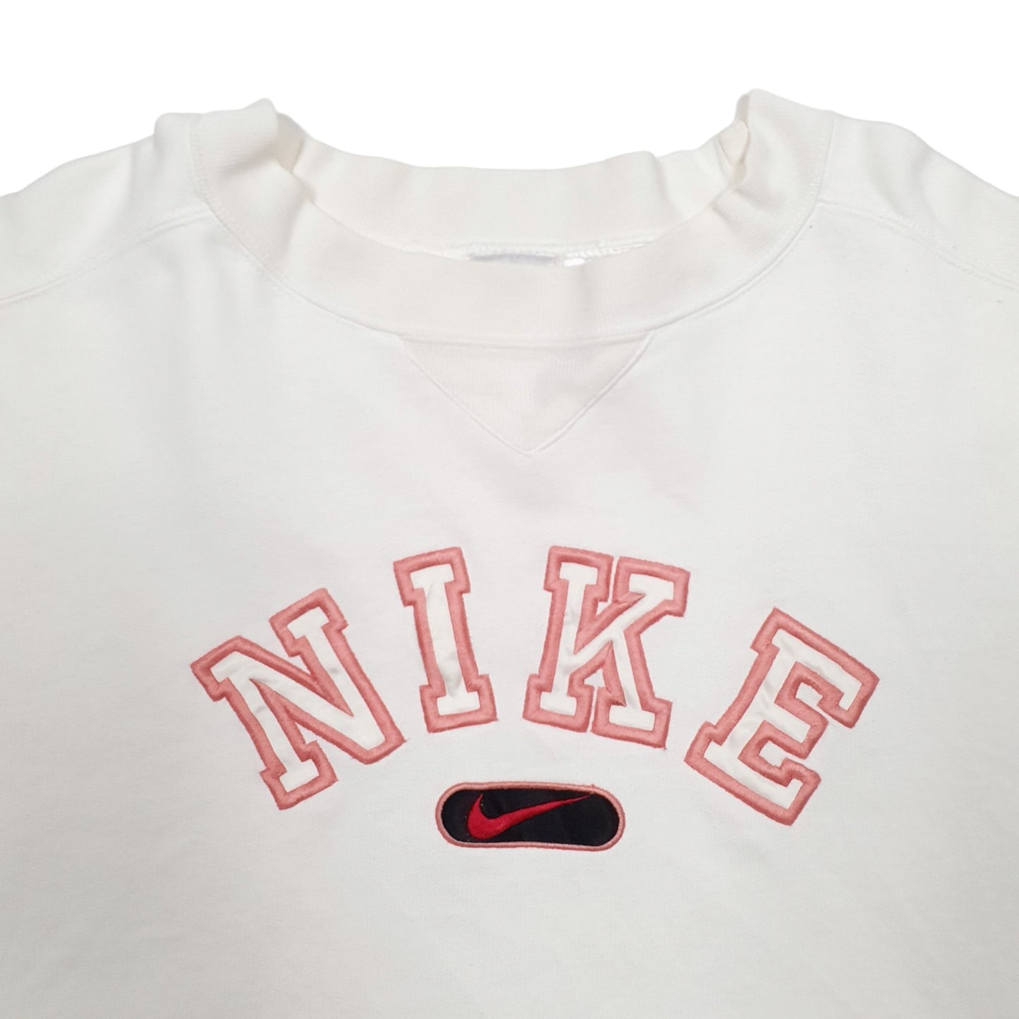 Mens Cream Nike Spellout Crewneck Jumper