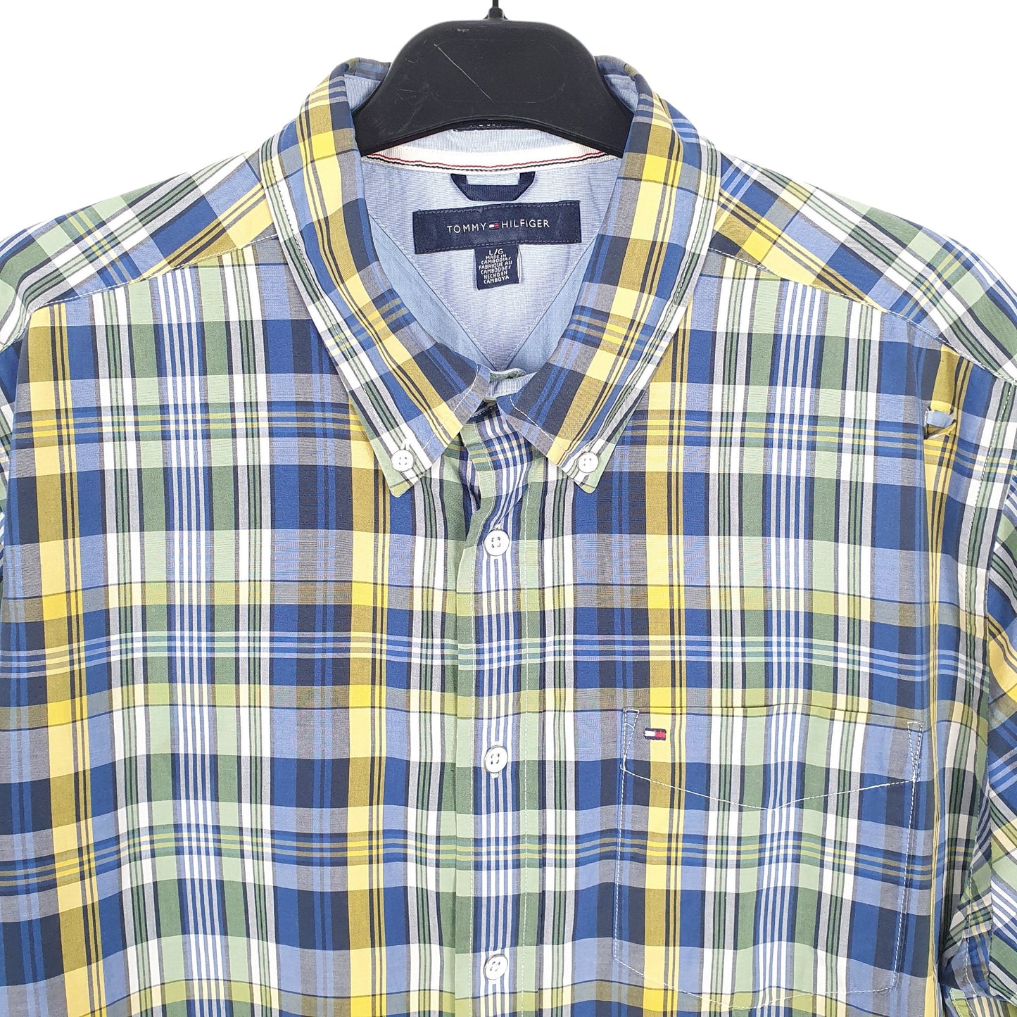 Tommy Hilfiger Short Sleeve Regular Fit Check Shirt Blue