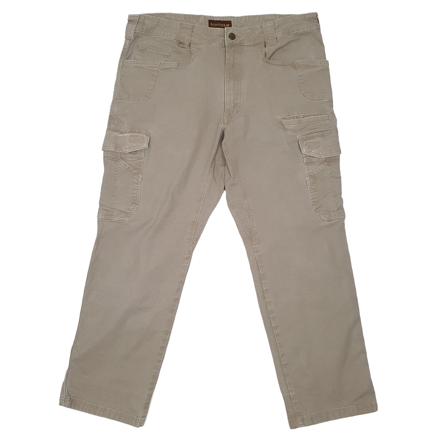 Mens Beige Lincoln Outfitters Combat Pants Cargo Trousers