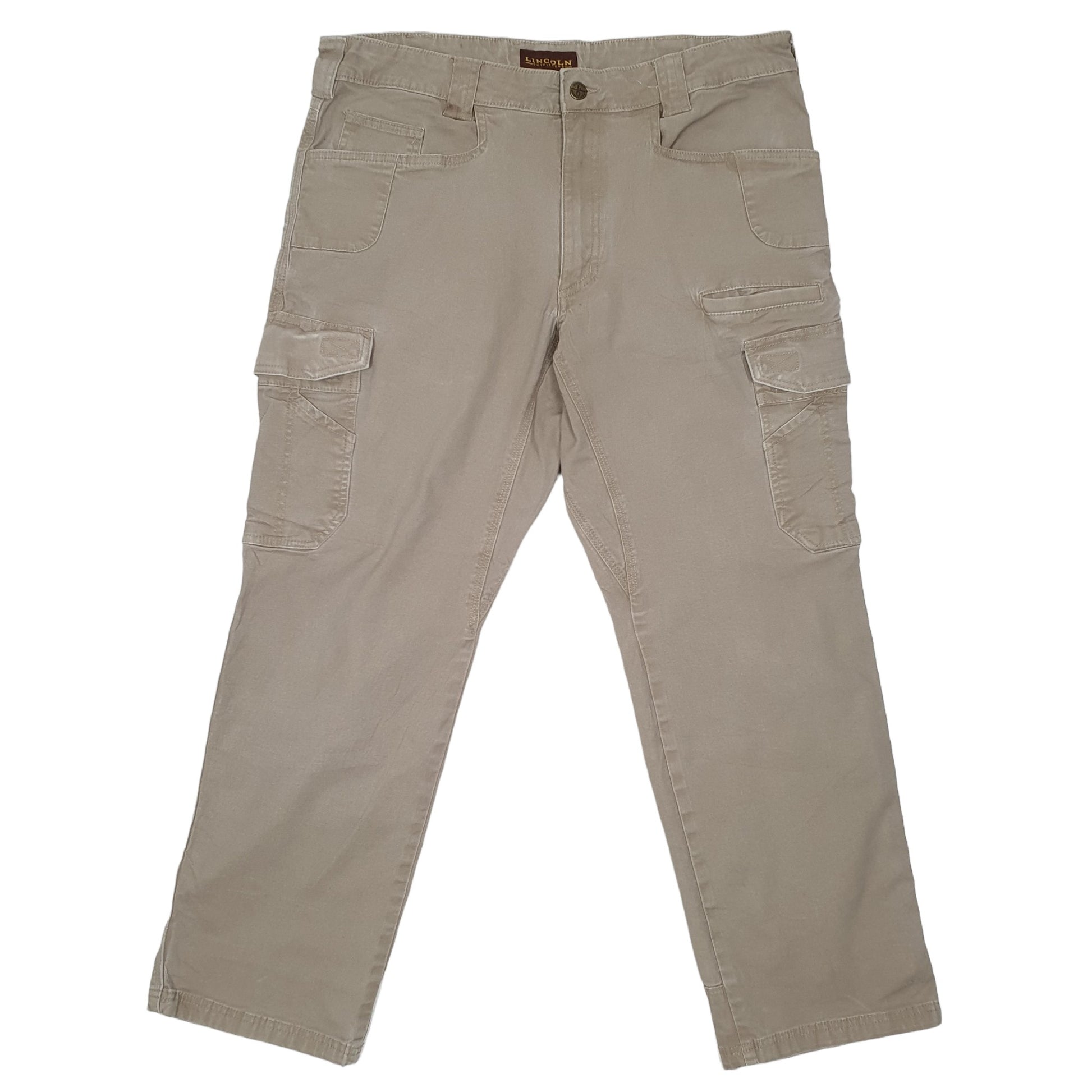 Mens Beige Lincoln Outfitters Combat Pants Cargo Trousers