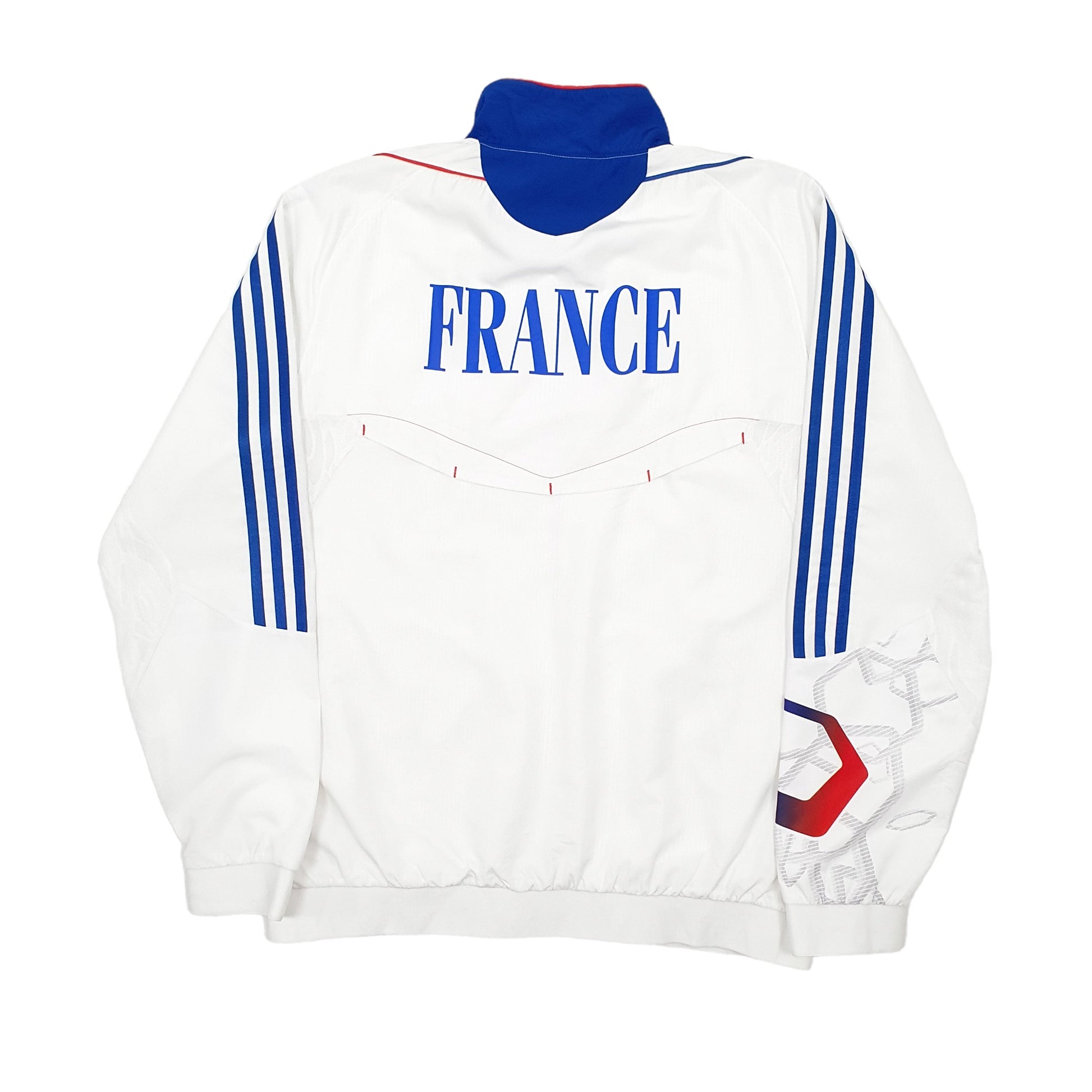 Mens White Adidas France National Team Olympics Sport Track Top Windbreaker Coat