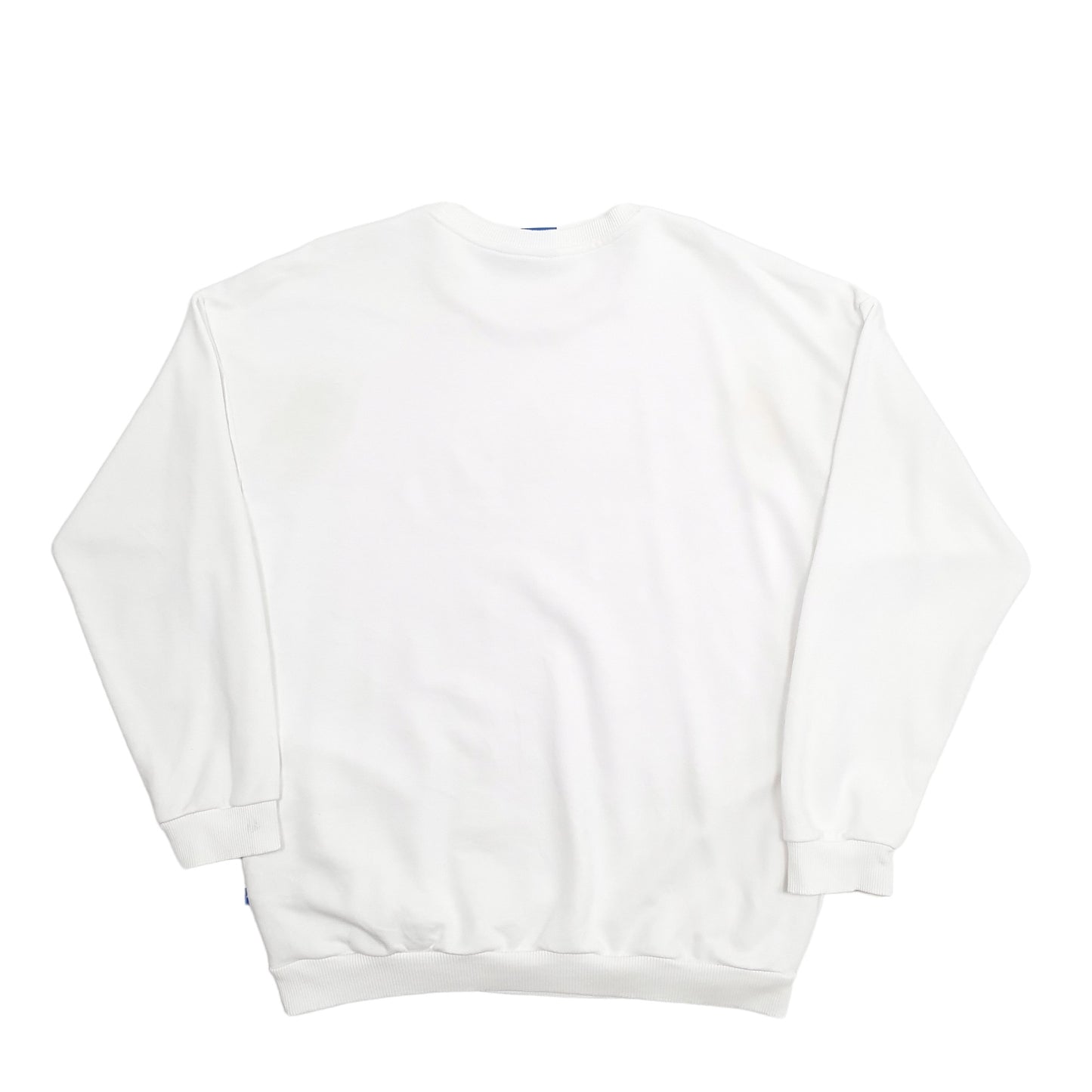 Mens White Adidas Spellout Crewneck Jumper